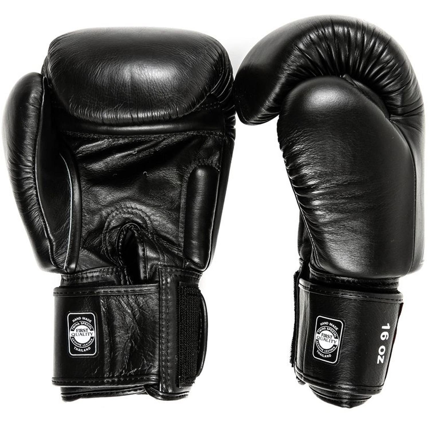 TWINS Special Boxing Gloves, Leather, BGVL-8, black-black, 10 Oz