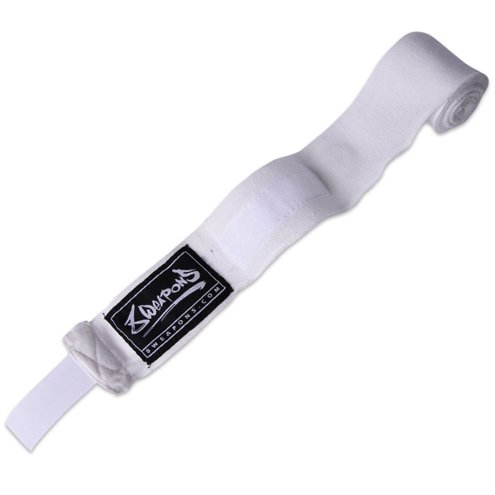 8 WEAPONS Hand Wraps, semi-elastic, 3.5 m, white