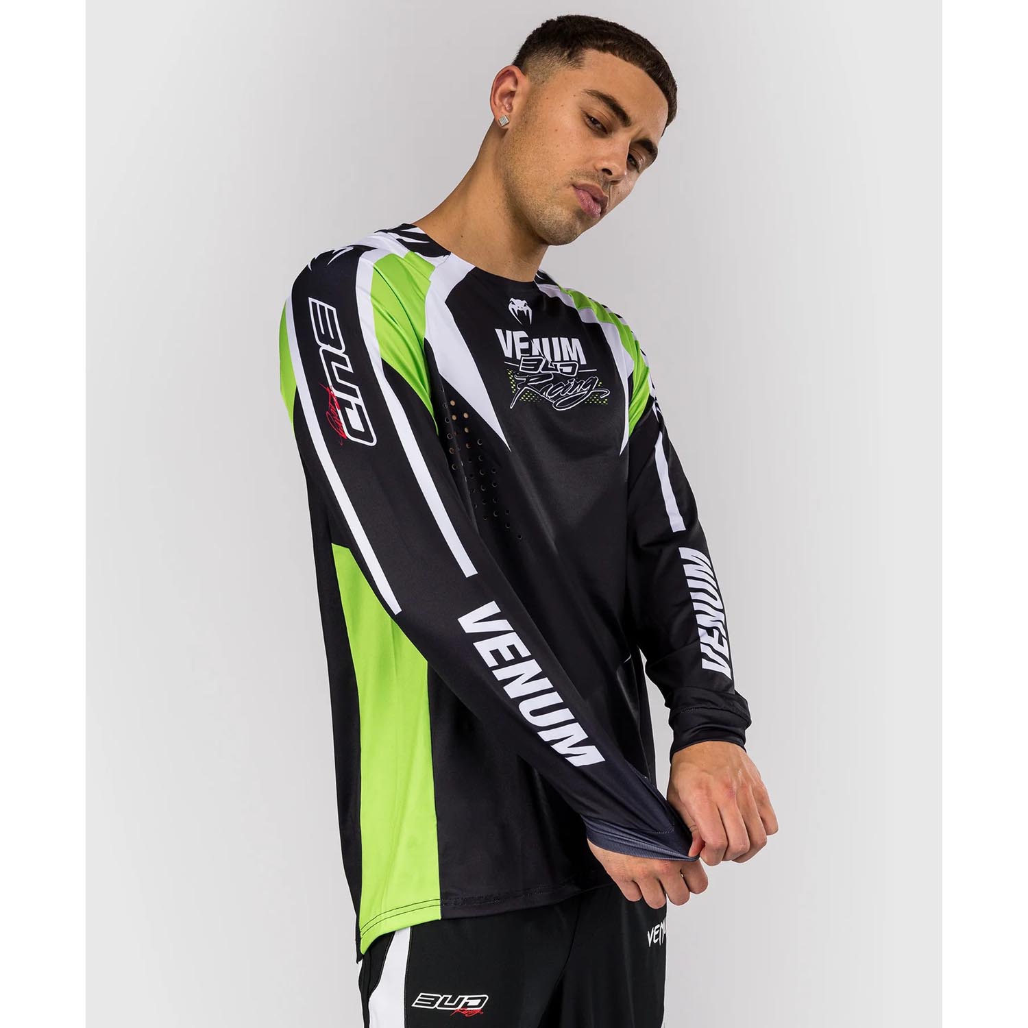 VENUM Dry Tech Shirt, L/S, Bud Racing, black-white-green, XXL