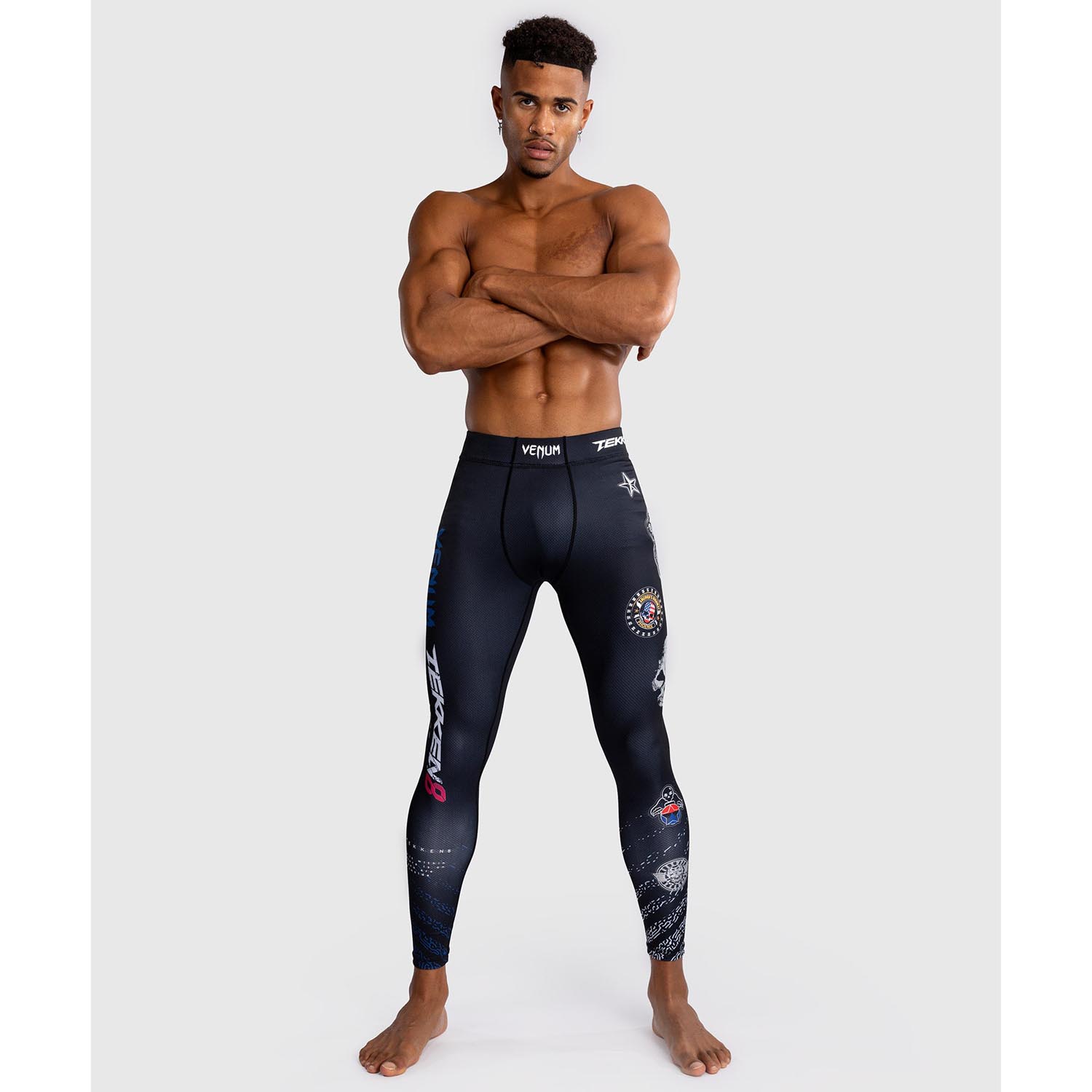 VENUM Compression Pants, Tekken 8 x Paul Phoenix, black-blue, XL