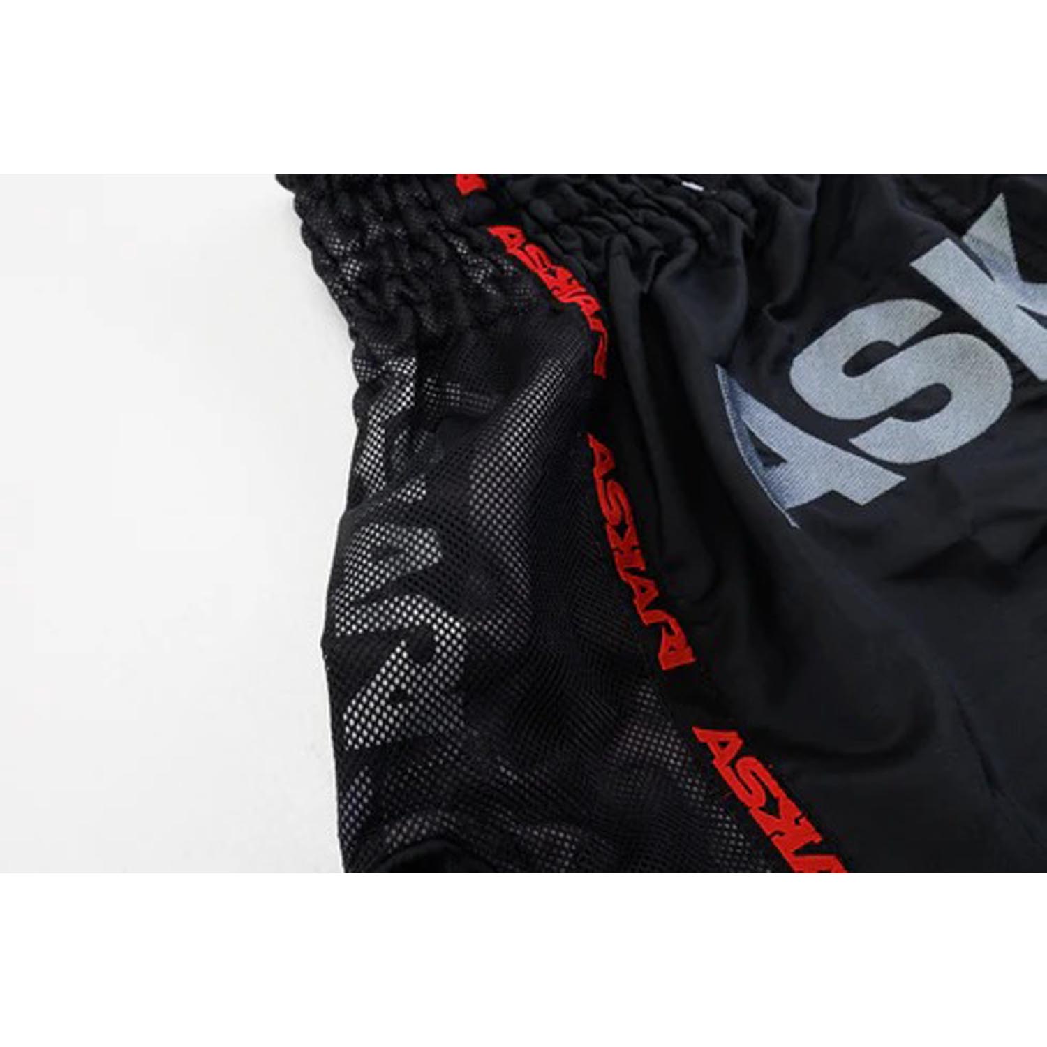 ASKARI Muay Thai Shorts, Kaliber, black-red, XXL