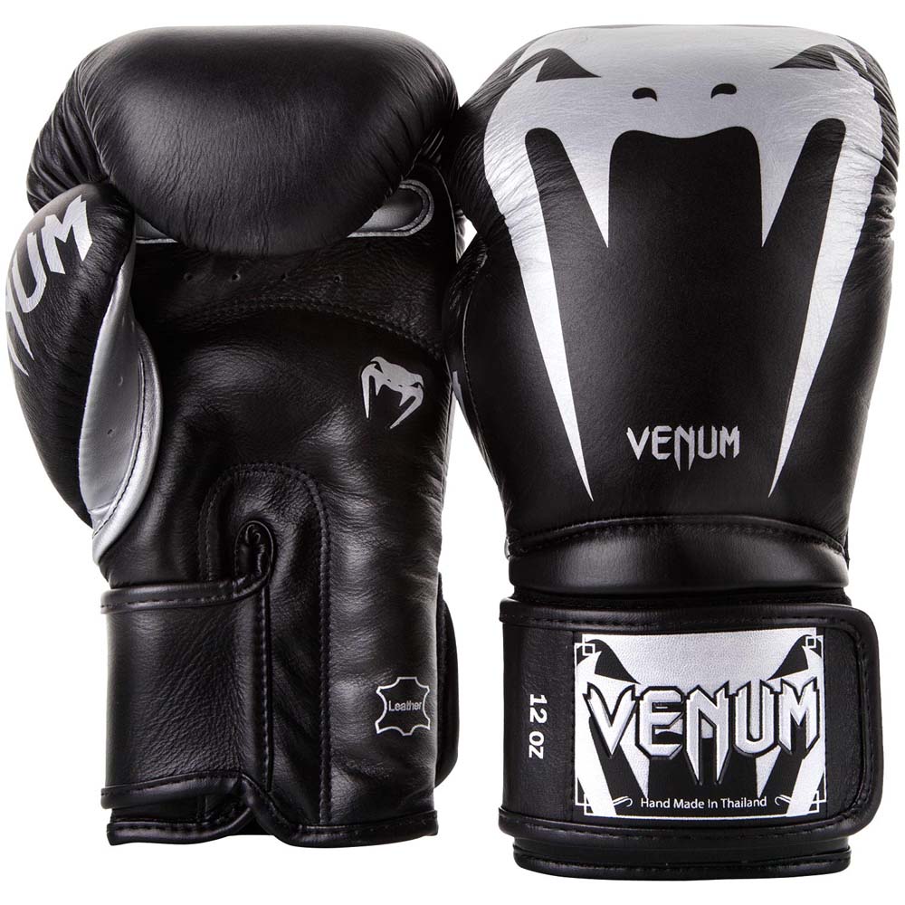 VENUM Boxhandschuhe, Giant 3.0, Nappa Leder, schwarz-silber, 12 Oz