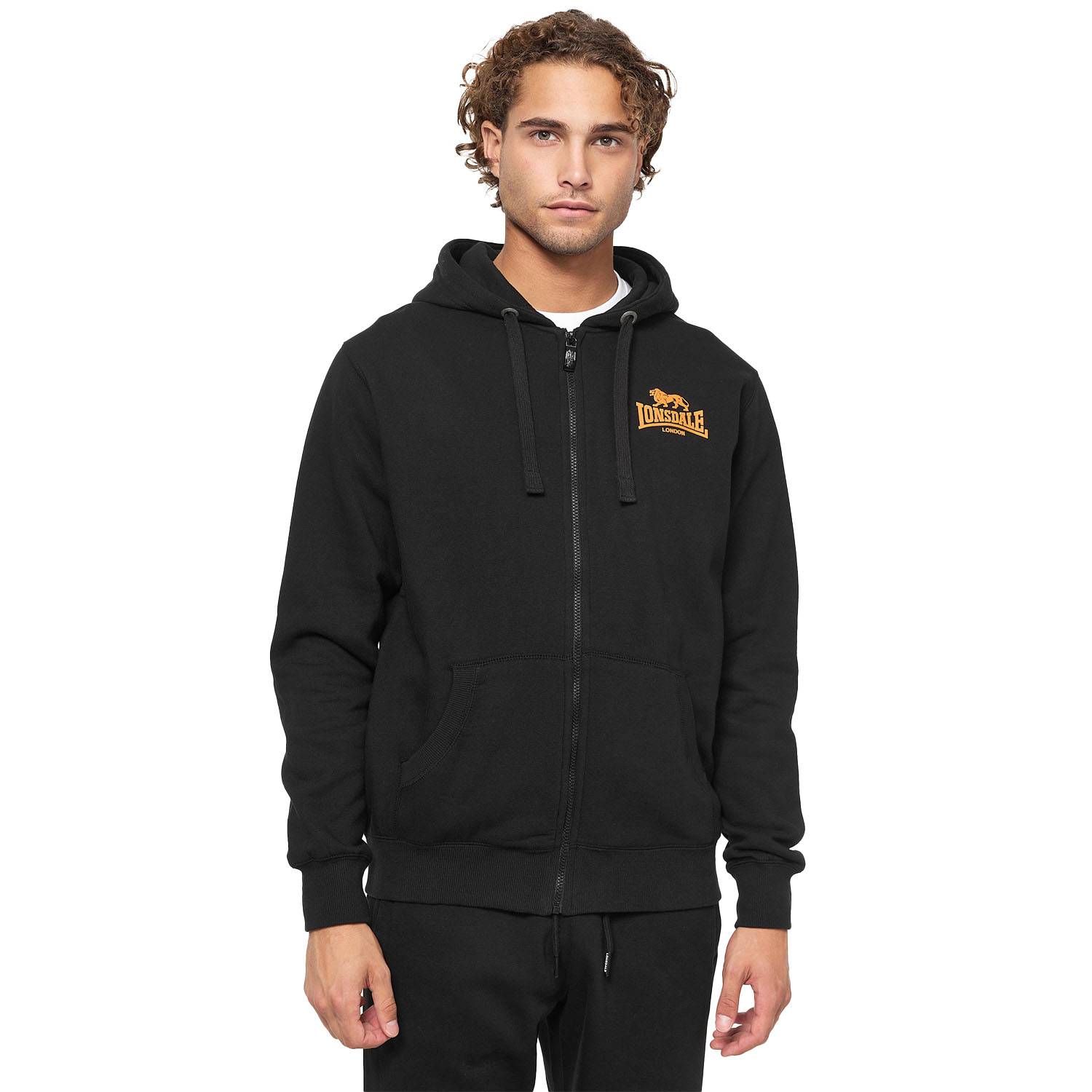 Lonsdale Zip Hoody, Carnach, schwarz-orange, M