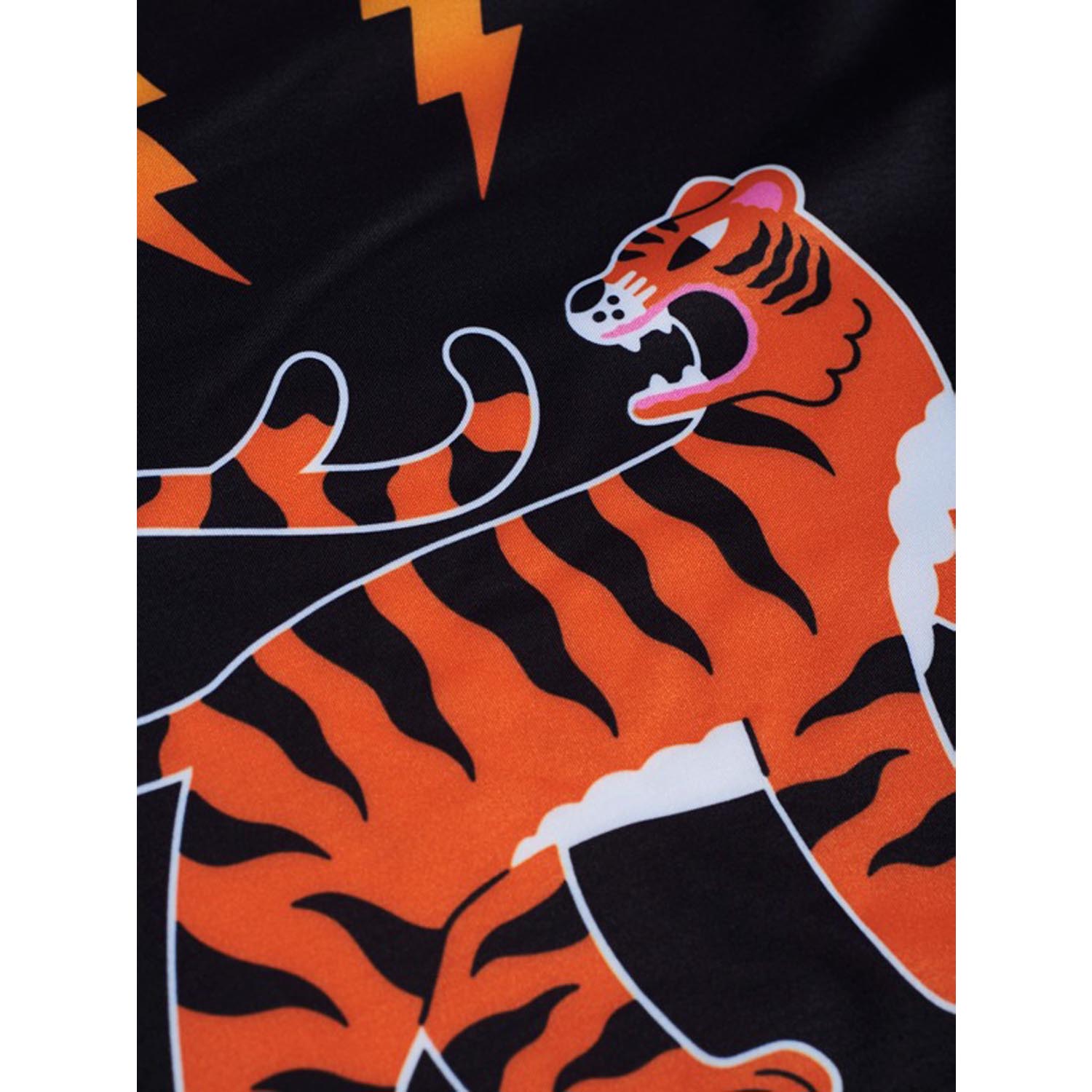 MANTO Rashguard, Kids, S/S, Tiger's Tail, black-orange, XL