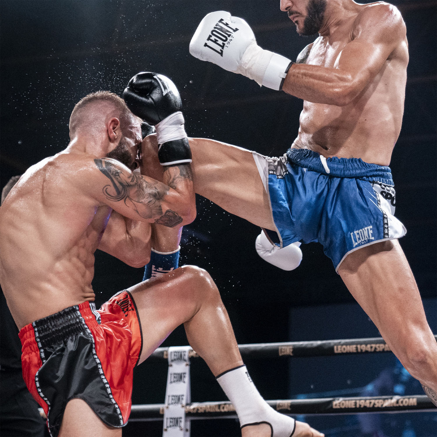 LEONE Muay Thai Shorts, Training, AB760, blue, S