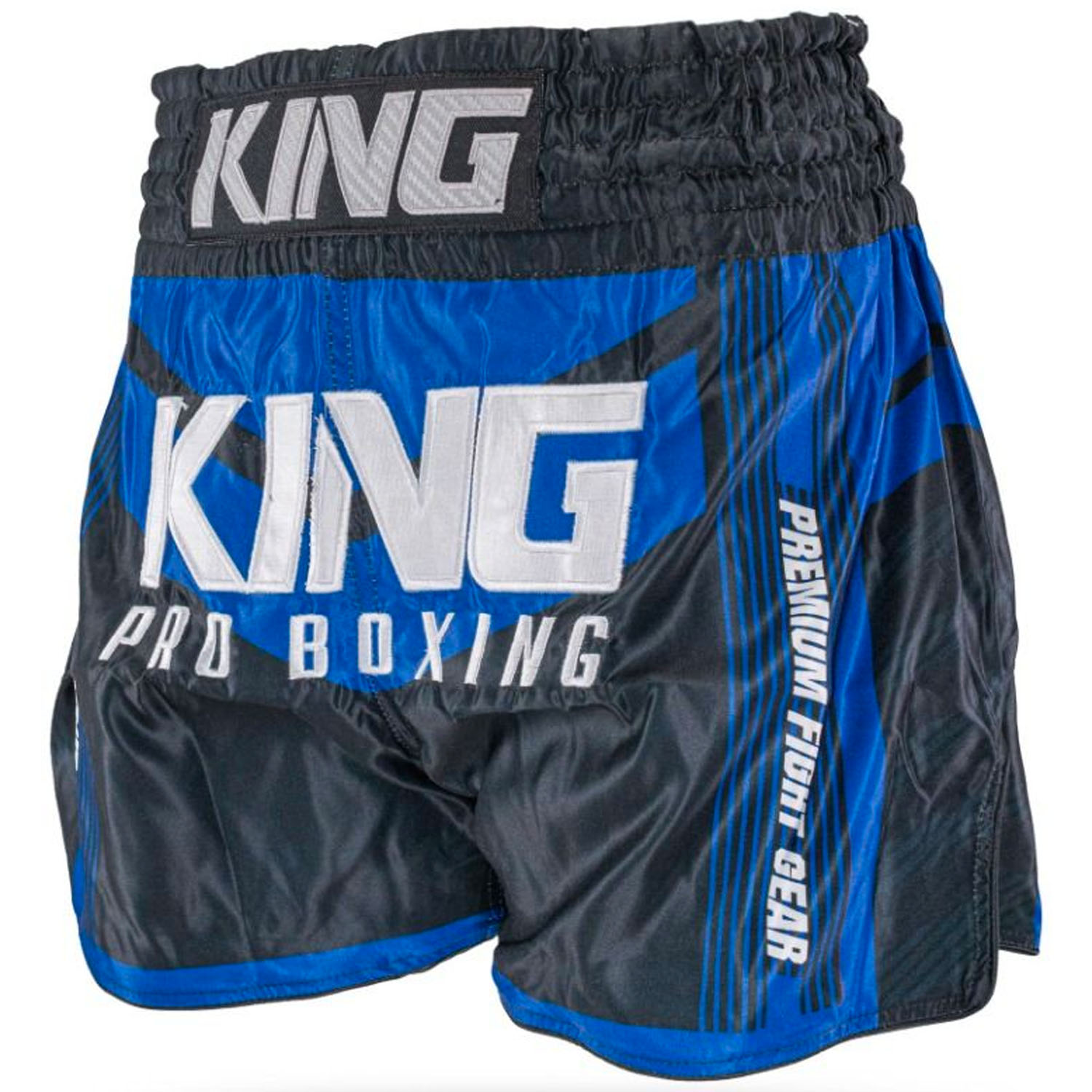 KING PRO Boxing Muay Thai Shorts, Endurance 5, black-blue, S