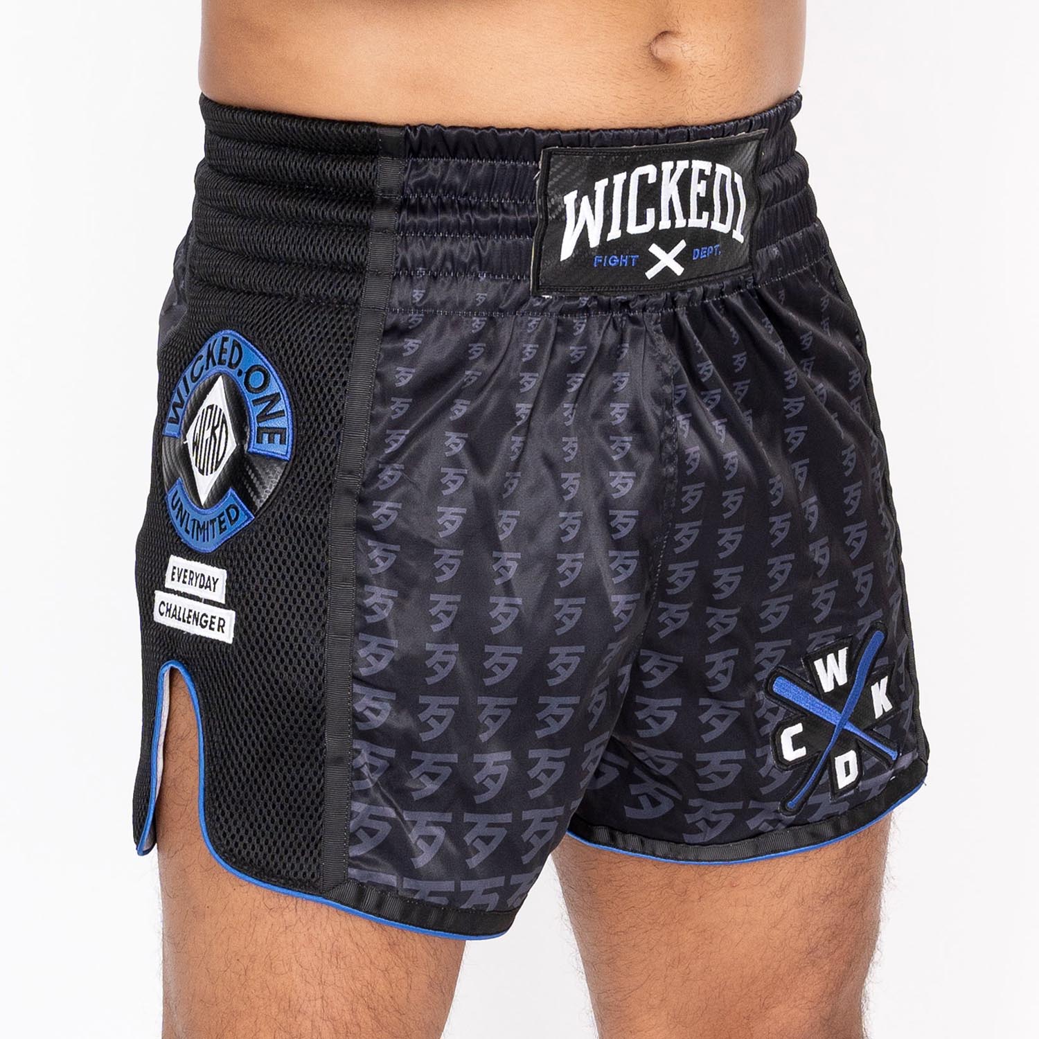 Wicked One Muay Thai Shorts, Infinit, black-blue, M