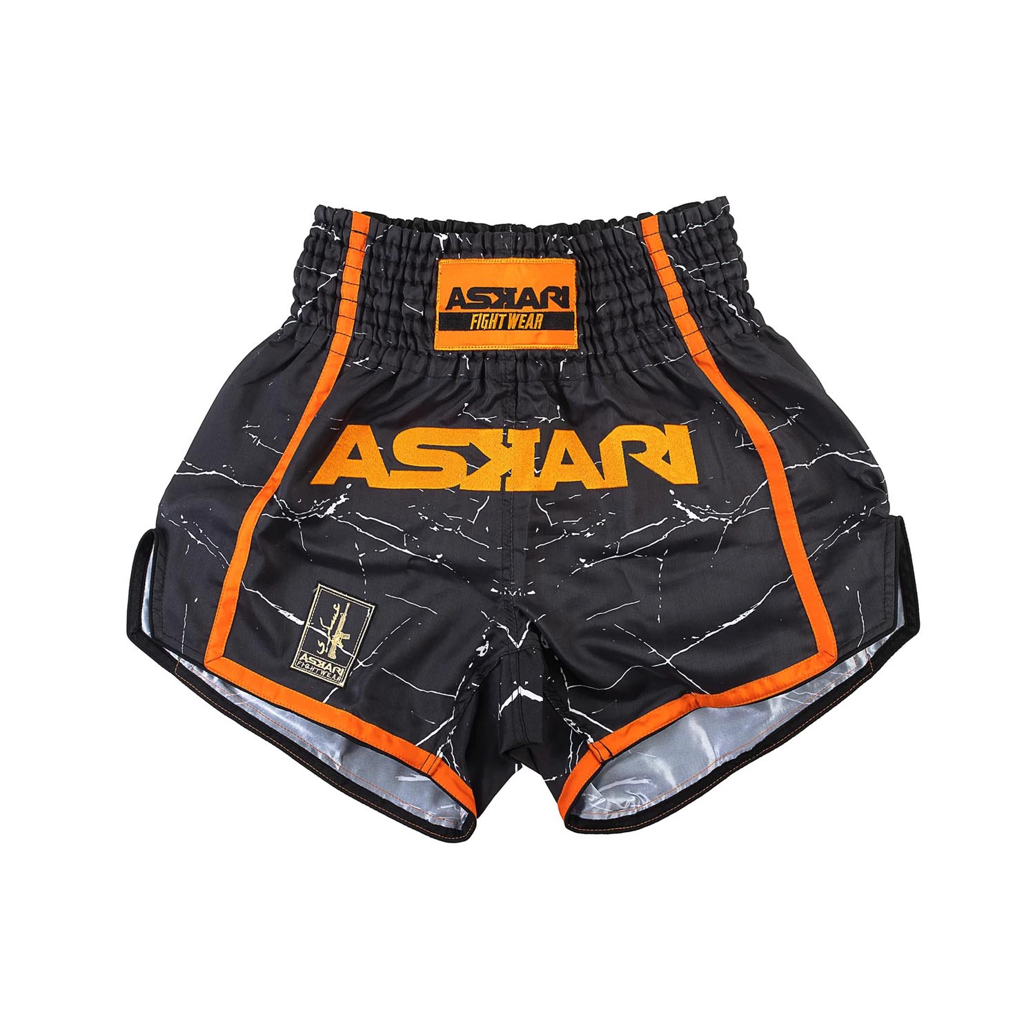 ASKARI Muay Thai Shorts, Carrara, black-orange, XXL