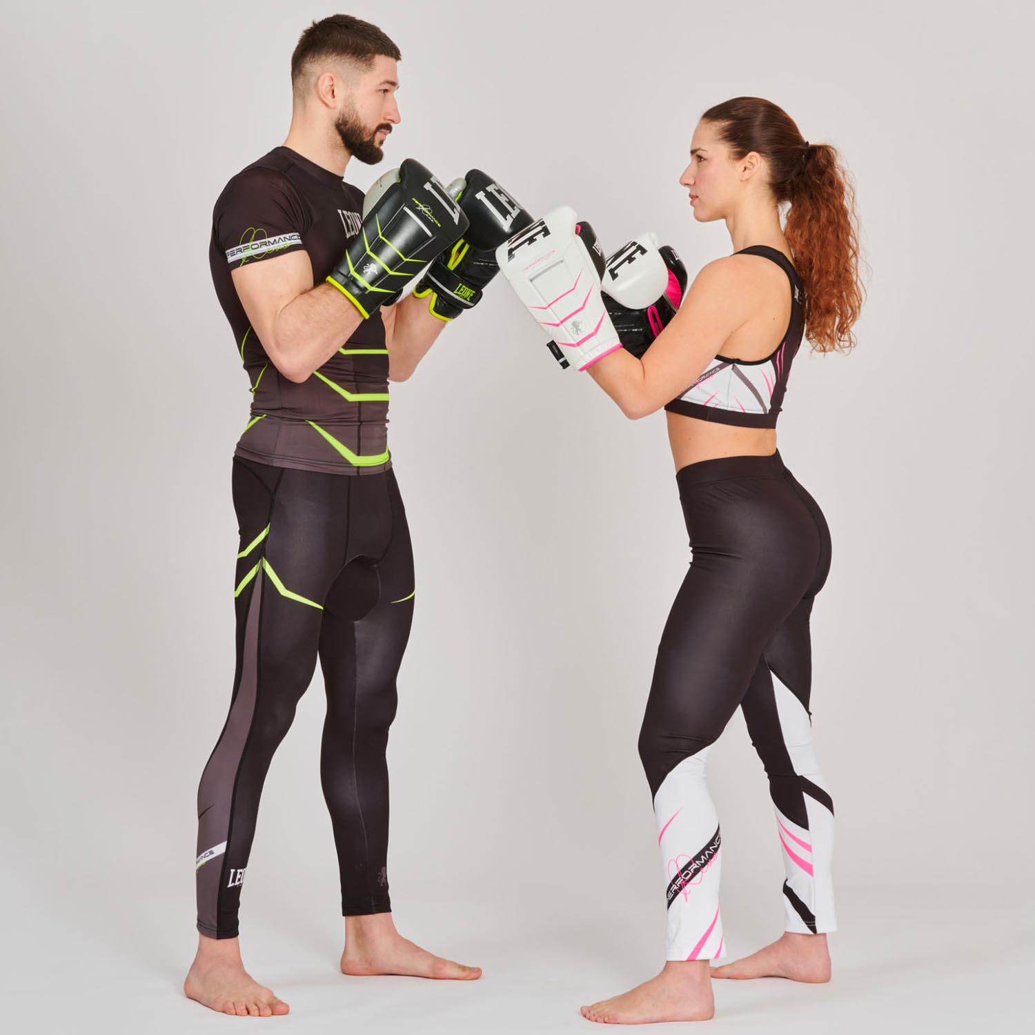 LEONE Boxing Gloves, Revo Fluo, GN110F, white, 14 Oz