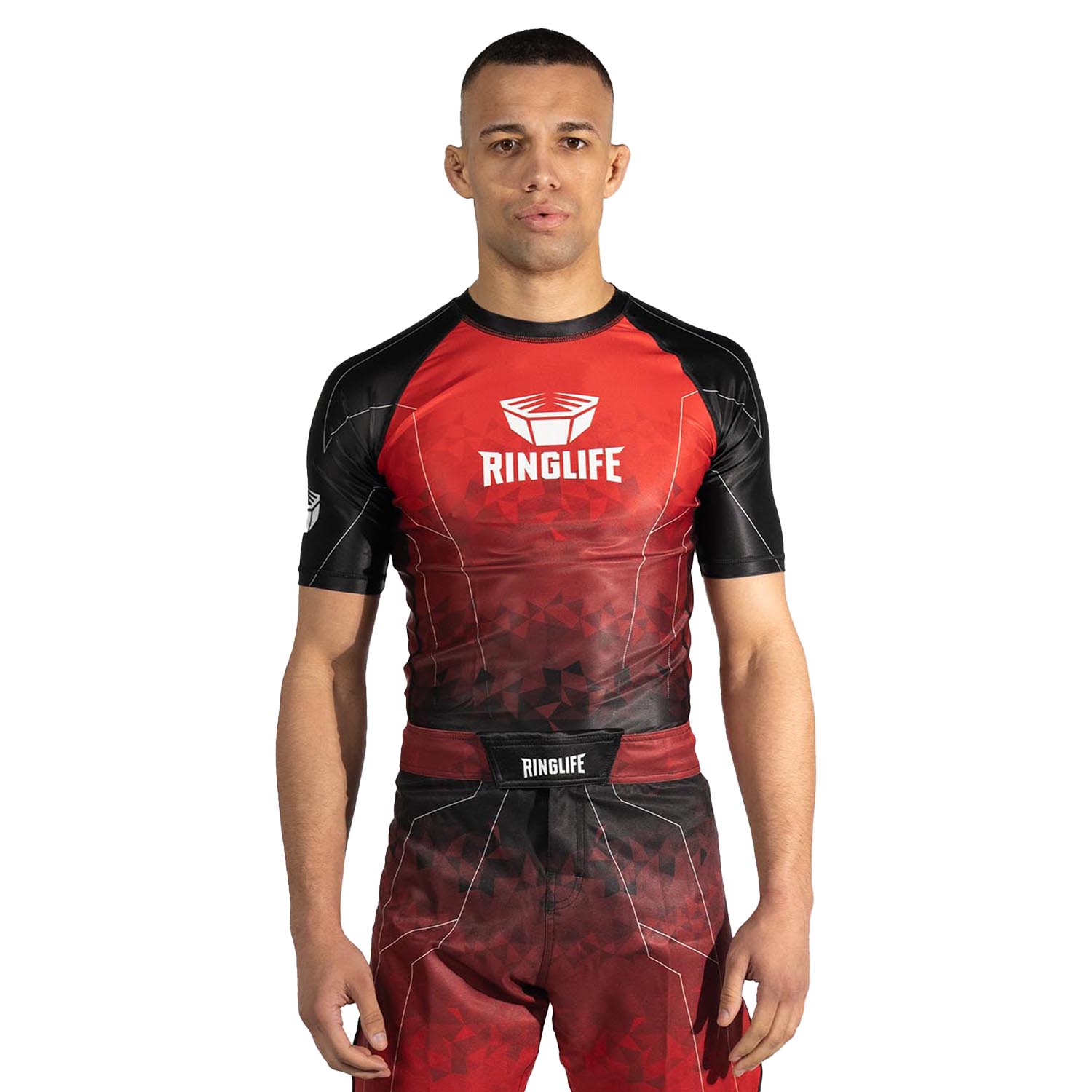 RINGLIFE Rashguard S/S - Transition black-red M