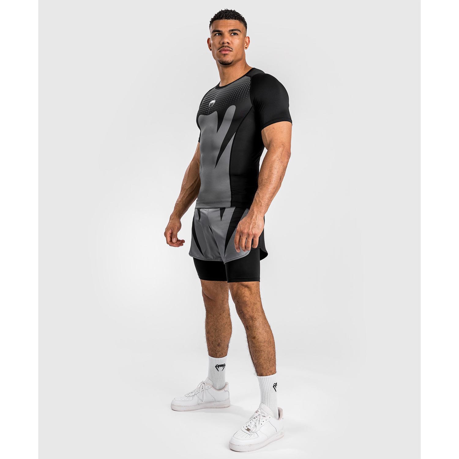 VENUM Rashguard, S/S, Attack, black-grey, XXL