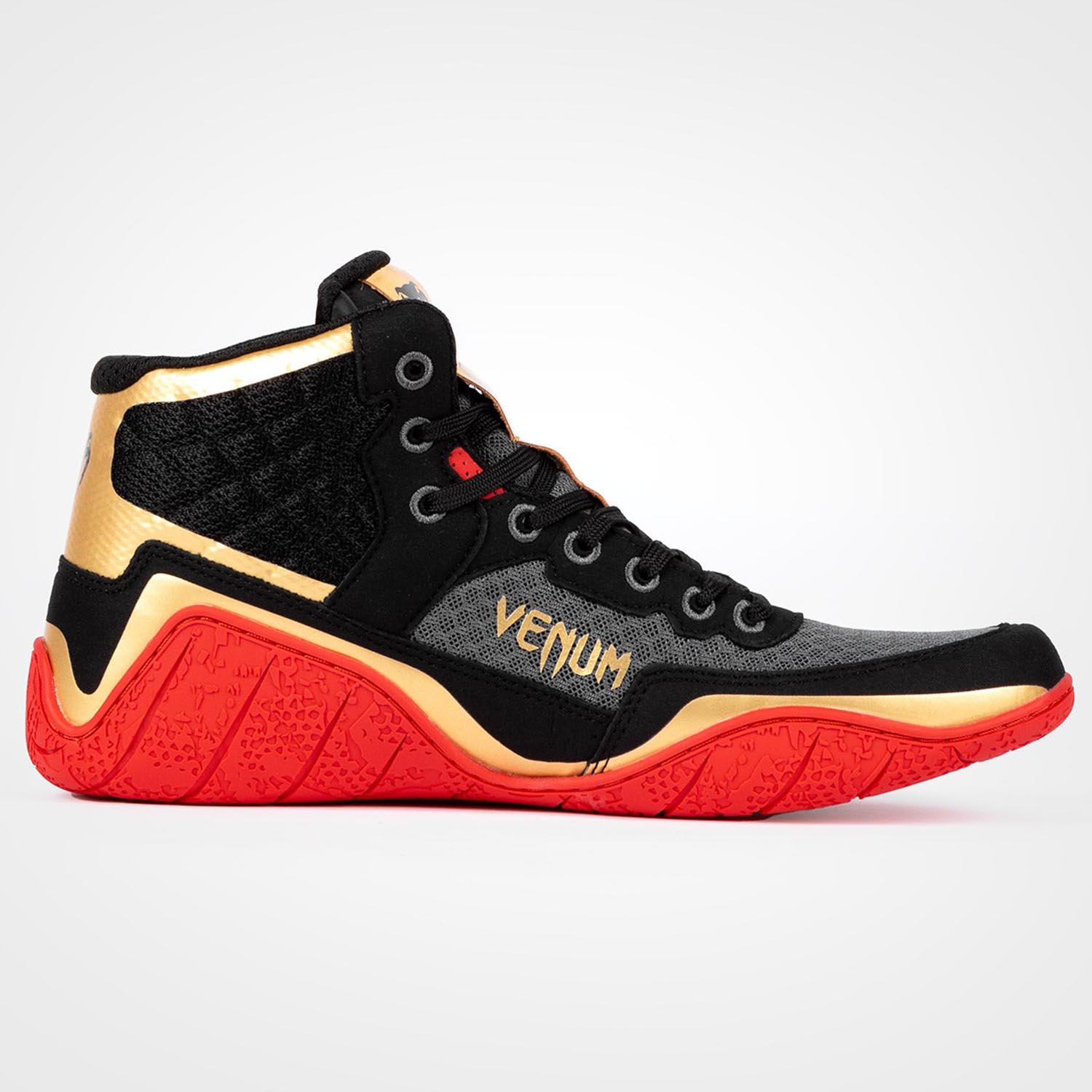 VENUM Wrestling Shoes, Elite, black-gold-red, 41