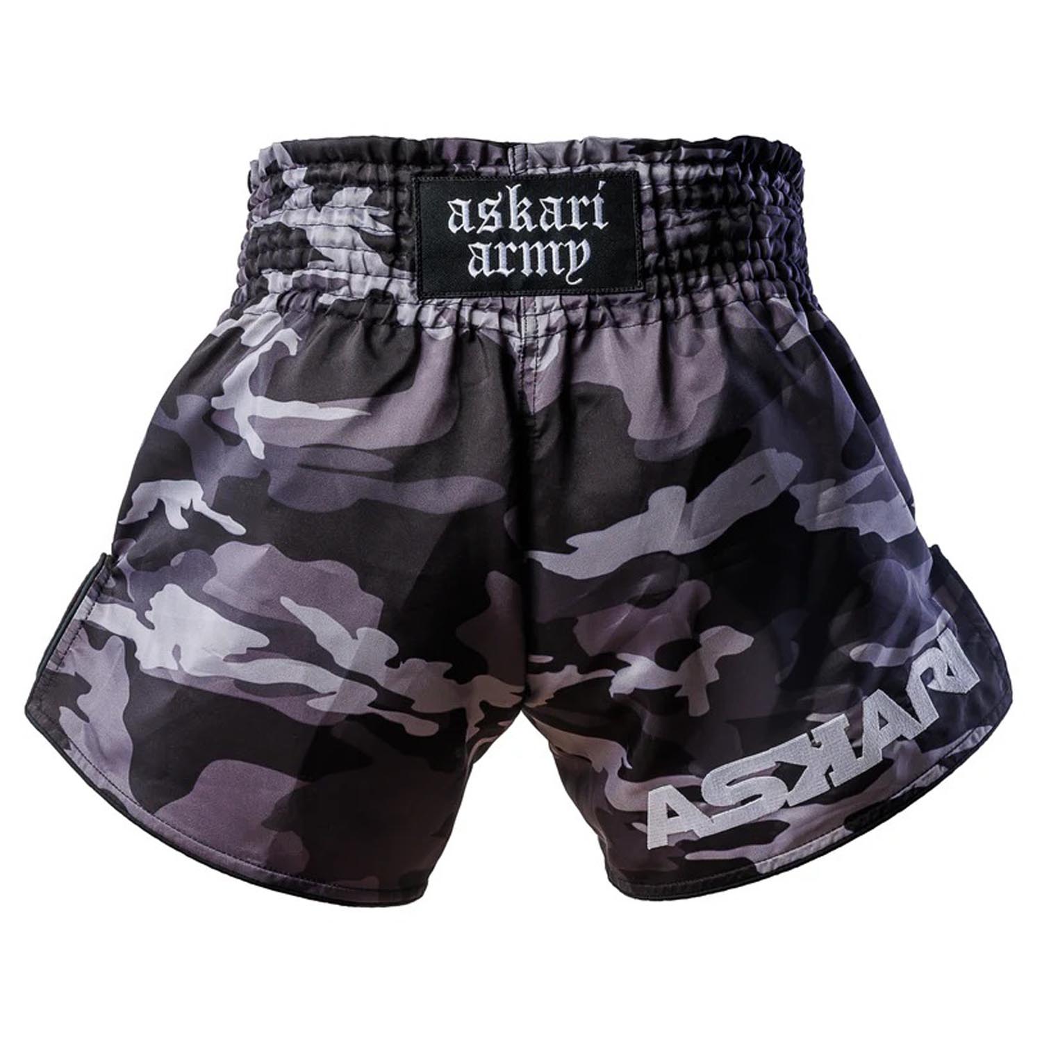 ASKARI Muay Thai Shorts, Soldier, black-camo, XL