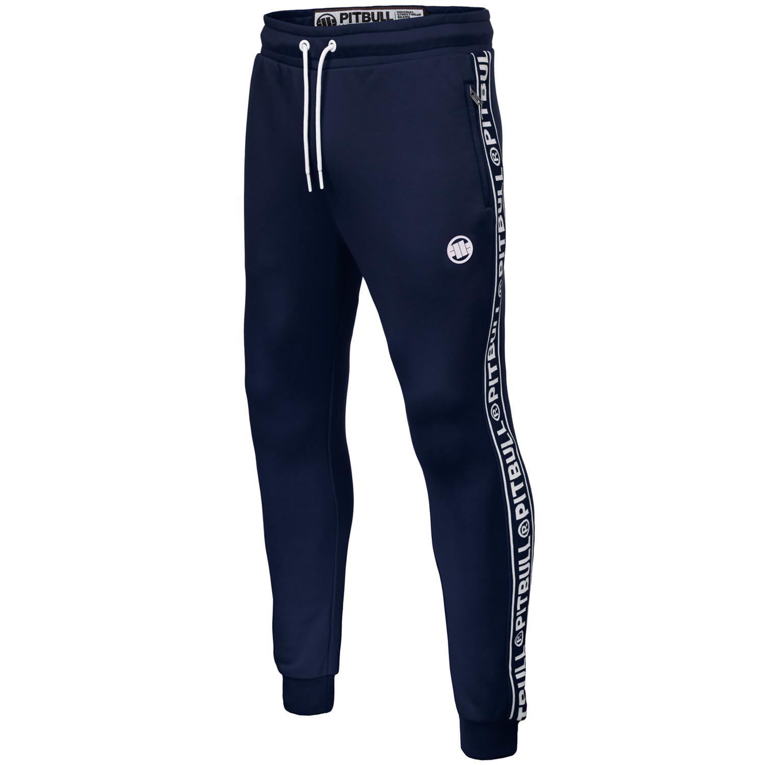 Pit Bull West Coast Jogging Pants, Tape Logo, navy, L