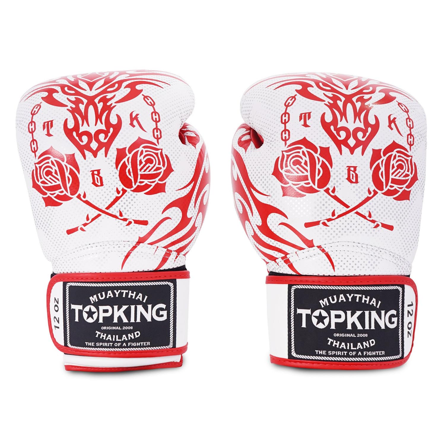TOP KING BOXING Boxing Gloves, Dragon, white-red