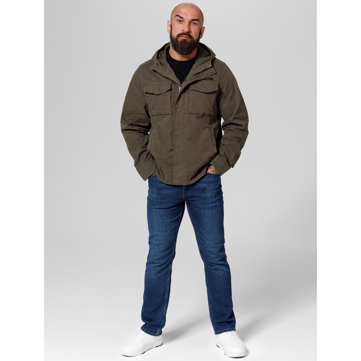 Pit Bull West Coast Jacket, Fallon, Washed Cotton Cargo, olive, XL