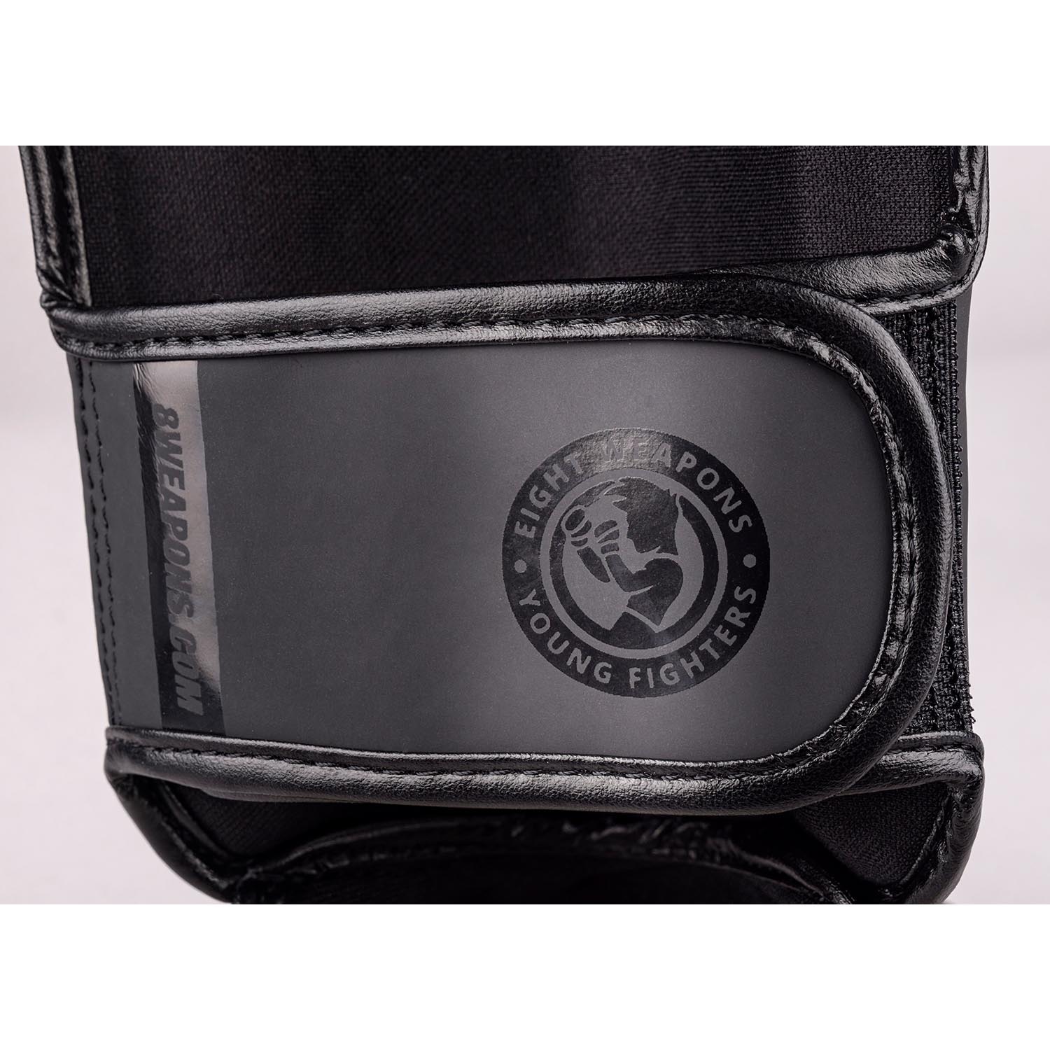 8 WEAPONS Shin Guards, Kids, Unlimited 2.0, black-black, L/XL