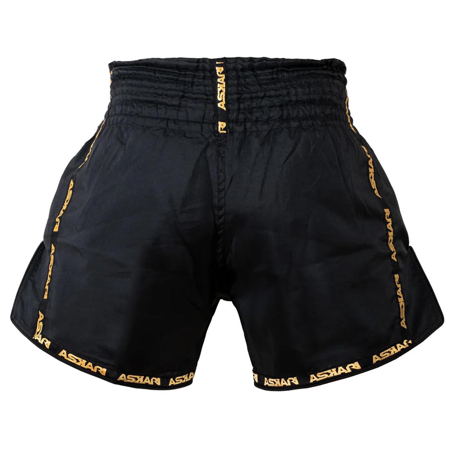 ASKARI Muay Thai Shorts, 24k, black-gold, XXL