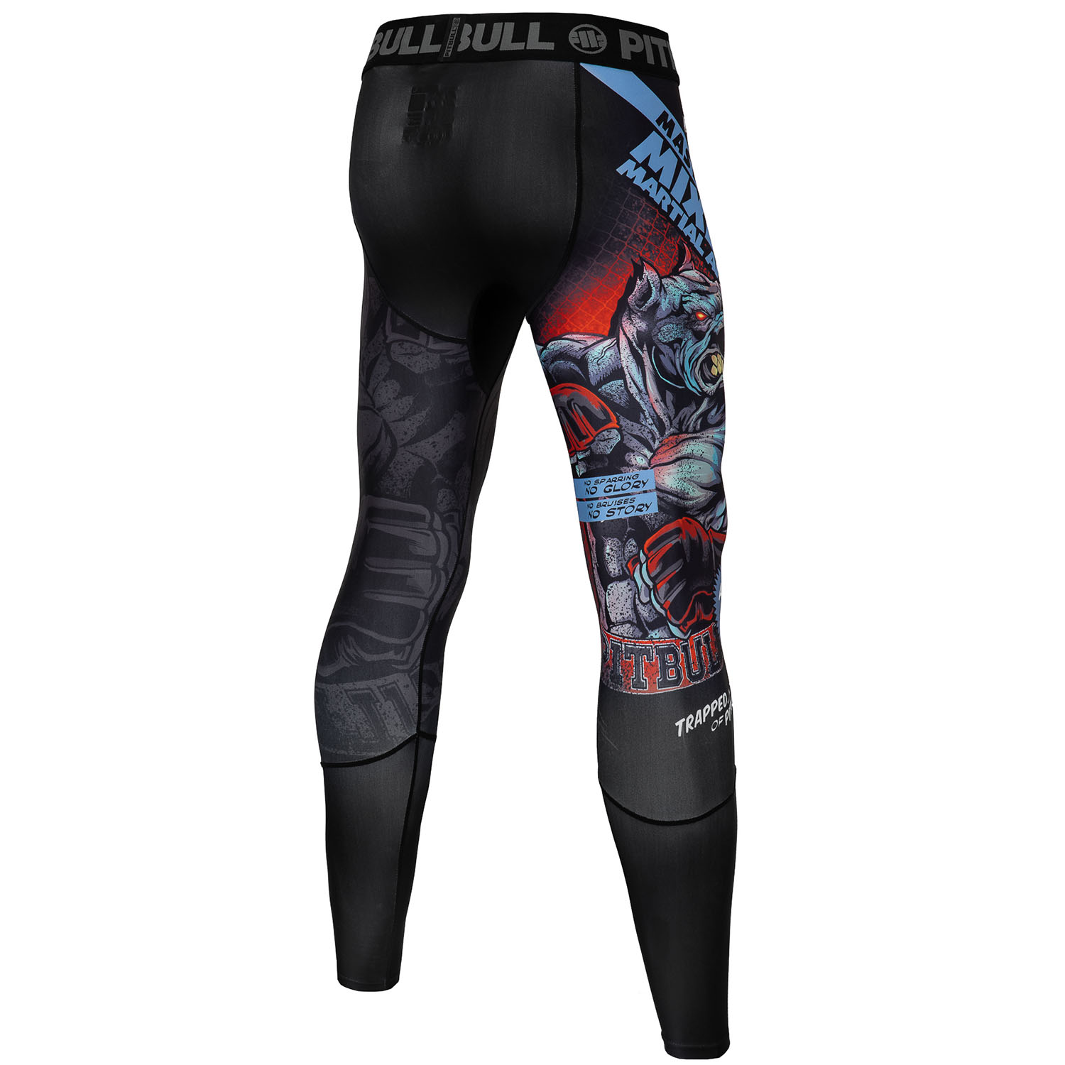 Pit Bull West Coast Compression Pants, Masters Of MMA, black, S