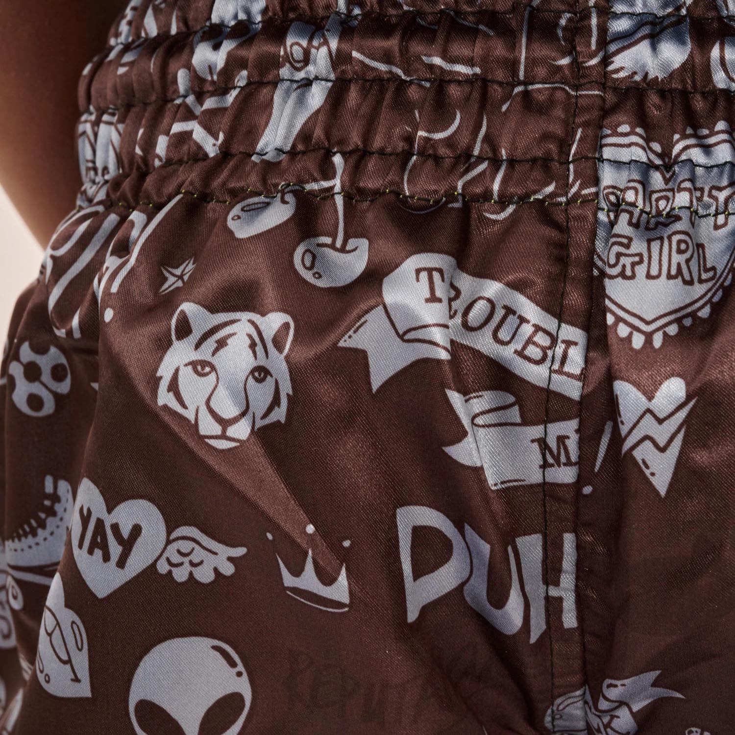 LEONE Muay Thai Shorts, Kids, Flames, black, XL