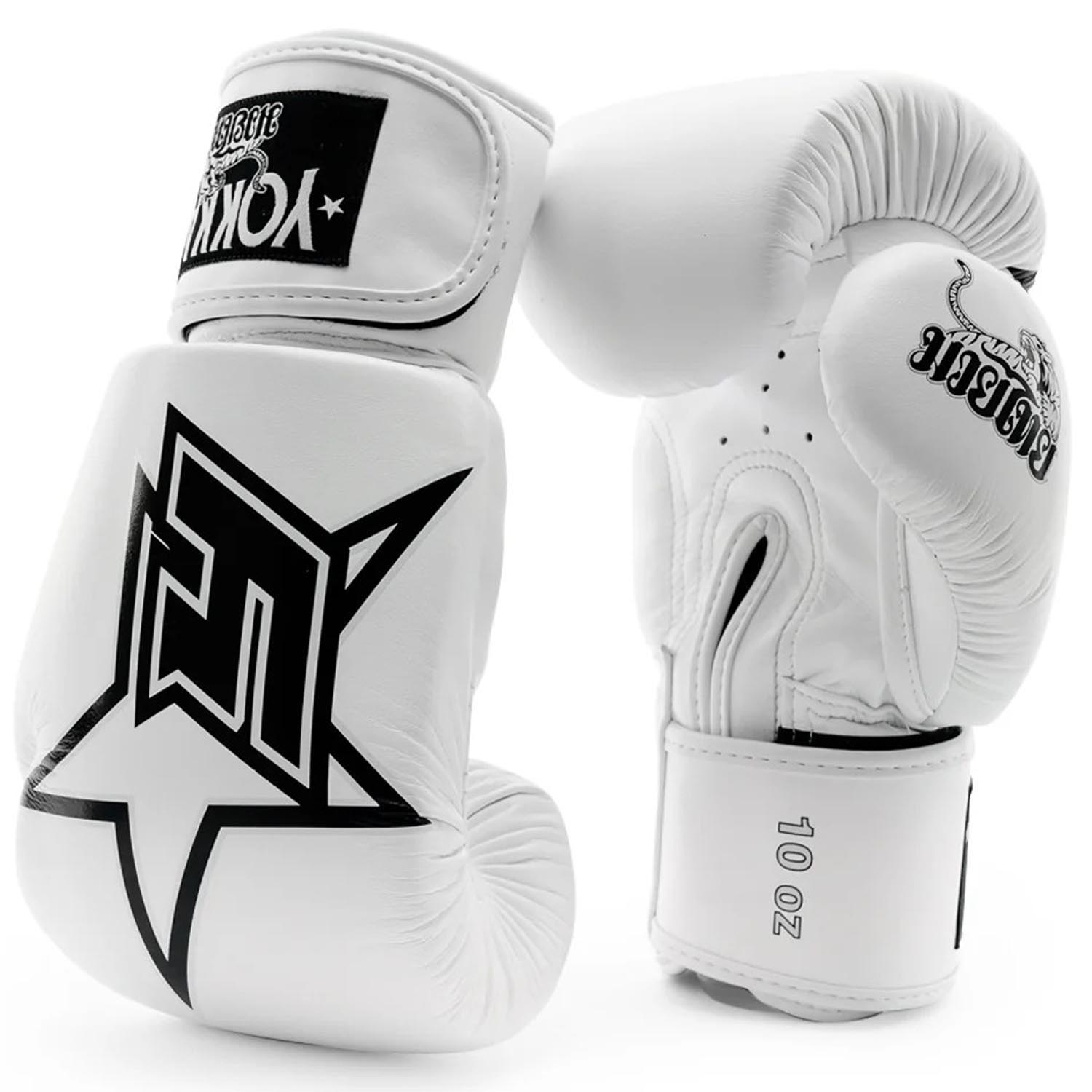 YOKKAO Boxing Gloves, Institution, white-black, 16 Oz