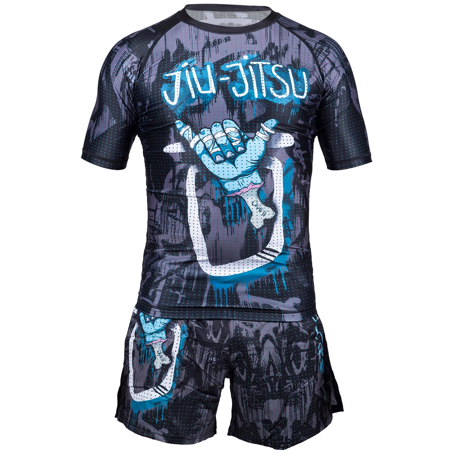 OKAMI MMA Fight Shorts, Hang Loose, grau-blau, XL