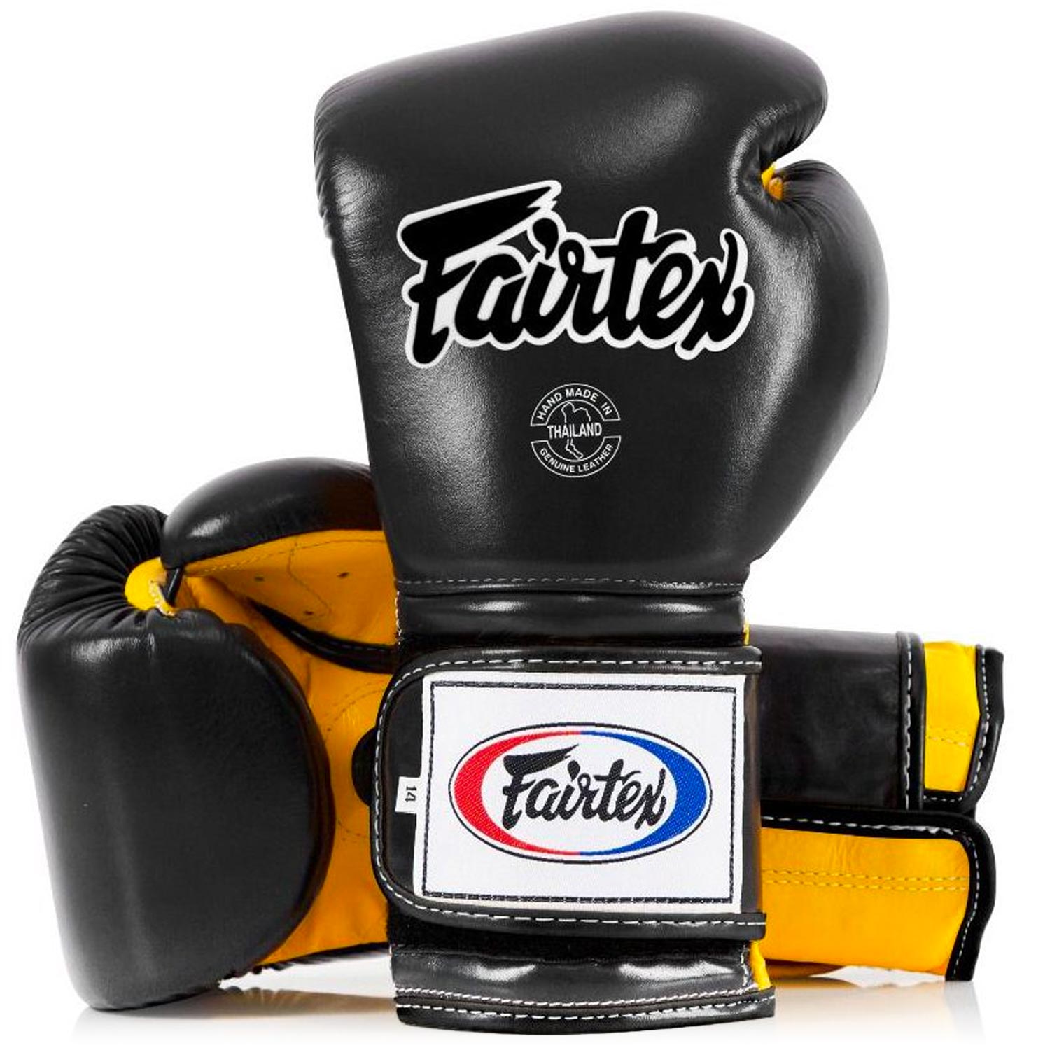 Fairtex Boxing Gloves, BGV9, black-yellow, 16 Oz