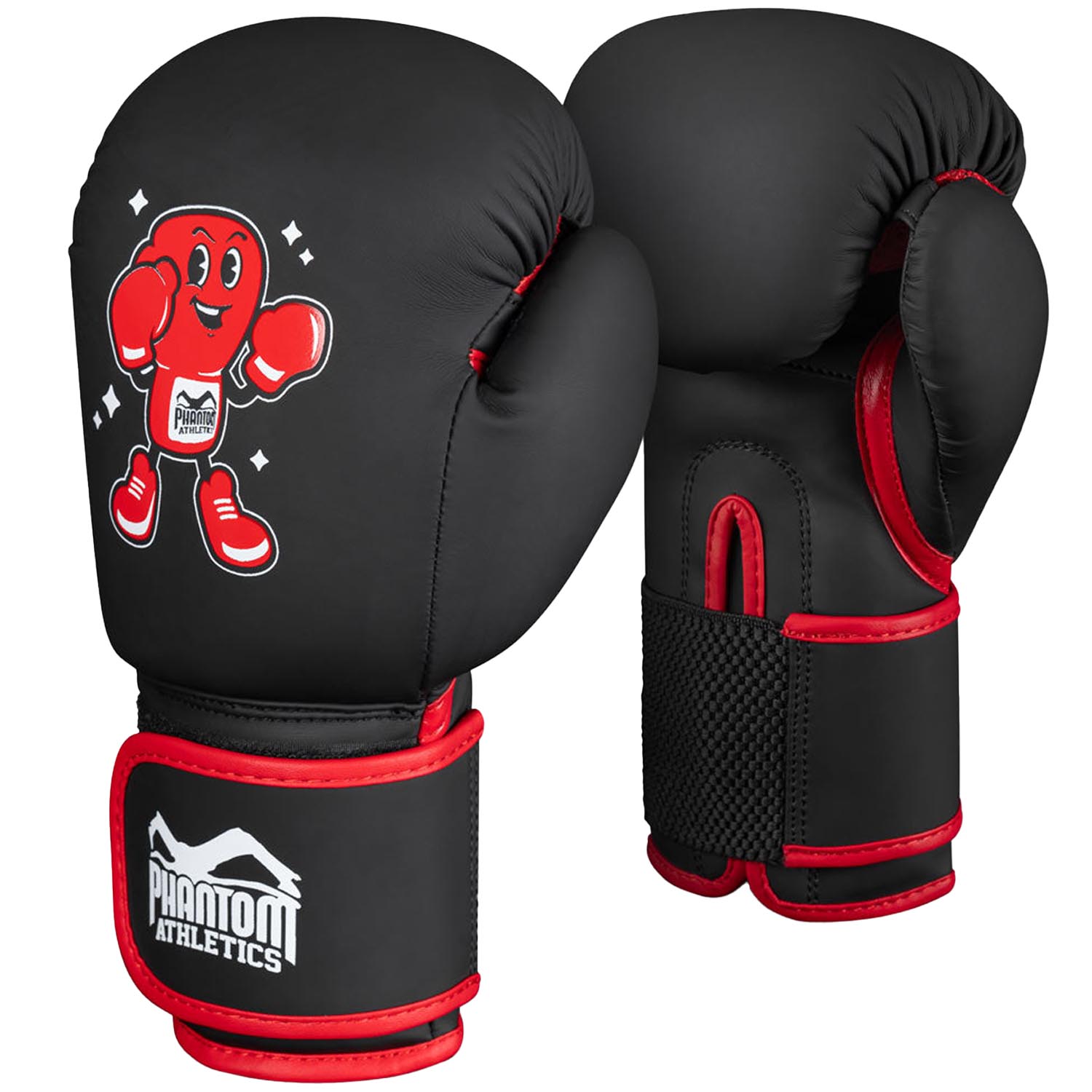 Phantom Athletics Boxing Gloves, Kids, Punchy, black-red, 8 Oz