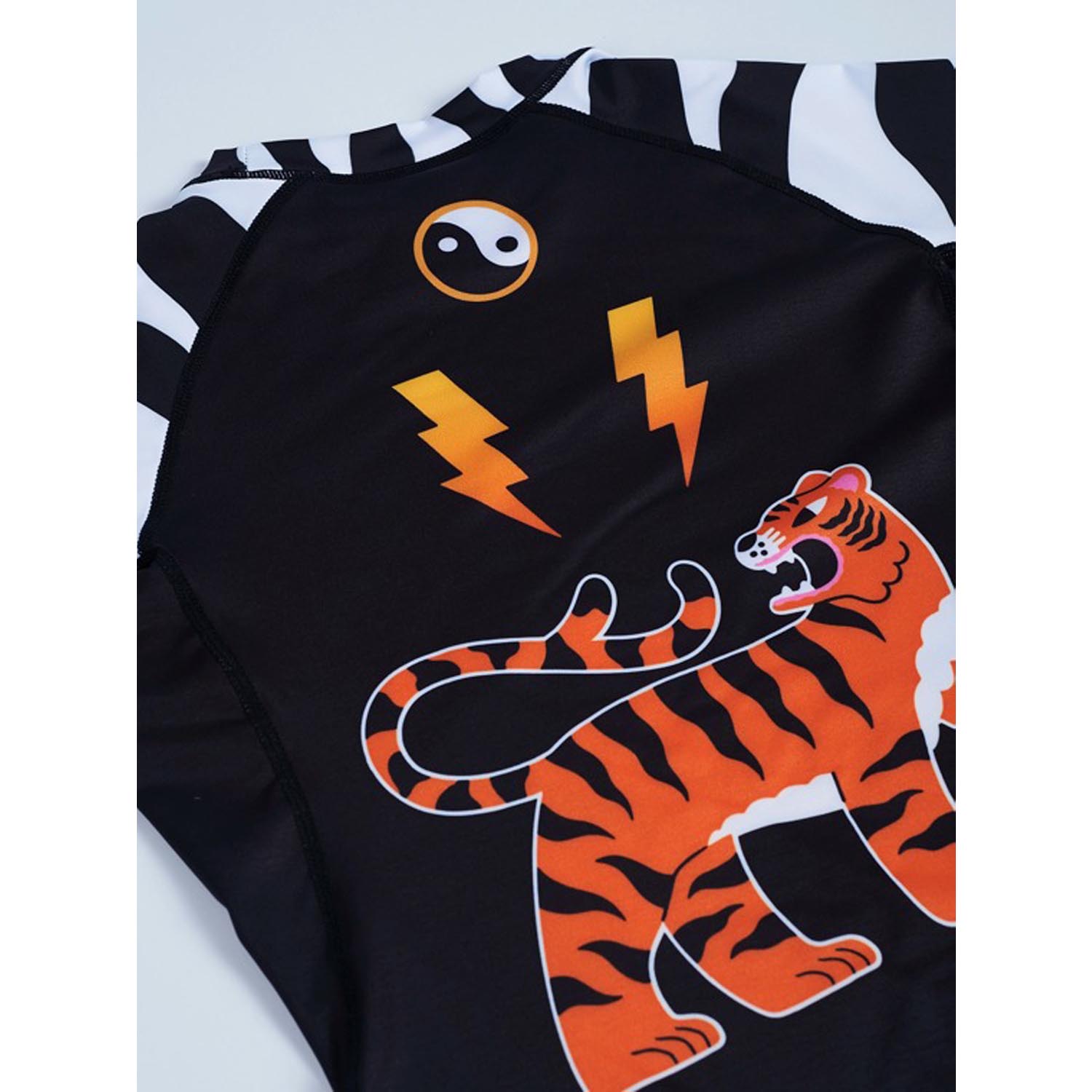 MANTO Rashguard, Kids, S/S, Tiger's Tail, black-orange, XL