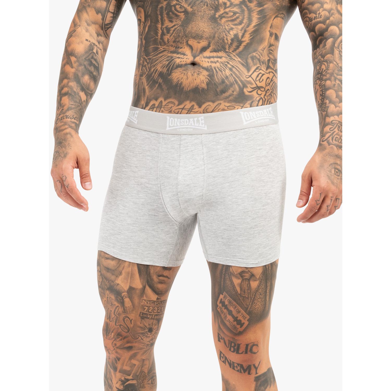 Lonsdale Boxershorts, East Challow, black-grey, XXL