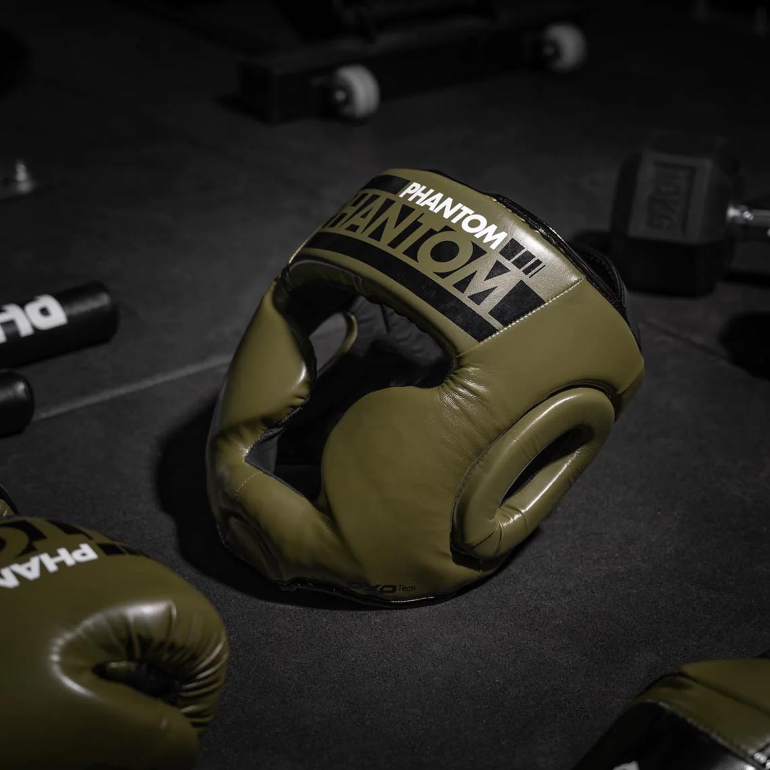Phantom Athletics Headguard, Apex, Full Face, army