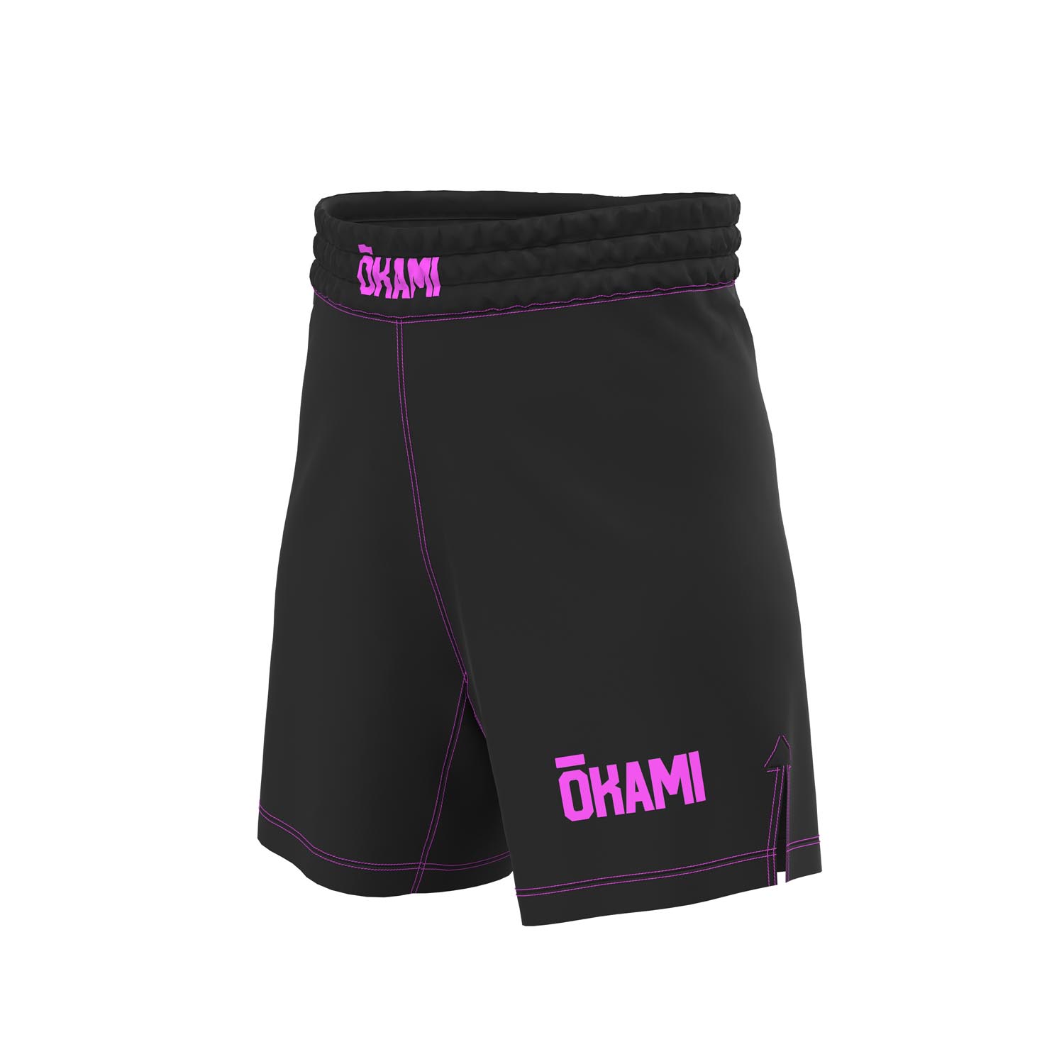 OKAMI MMA Fight Shorts, Kids, Grapplino, black-pink