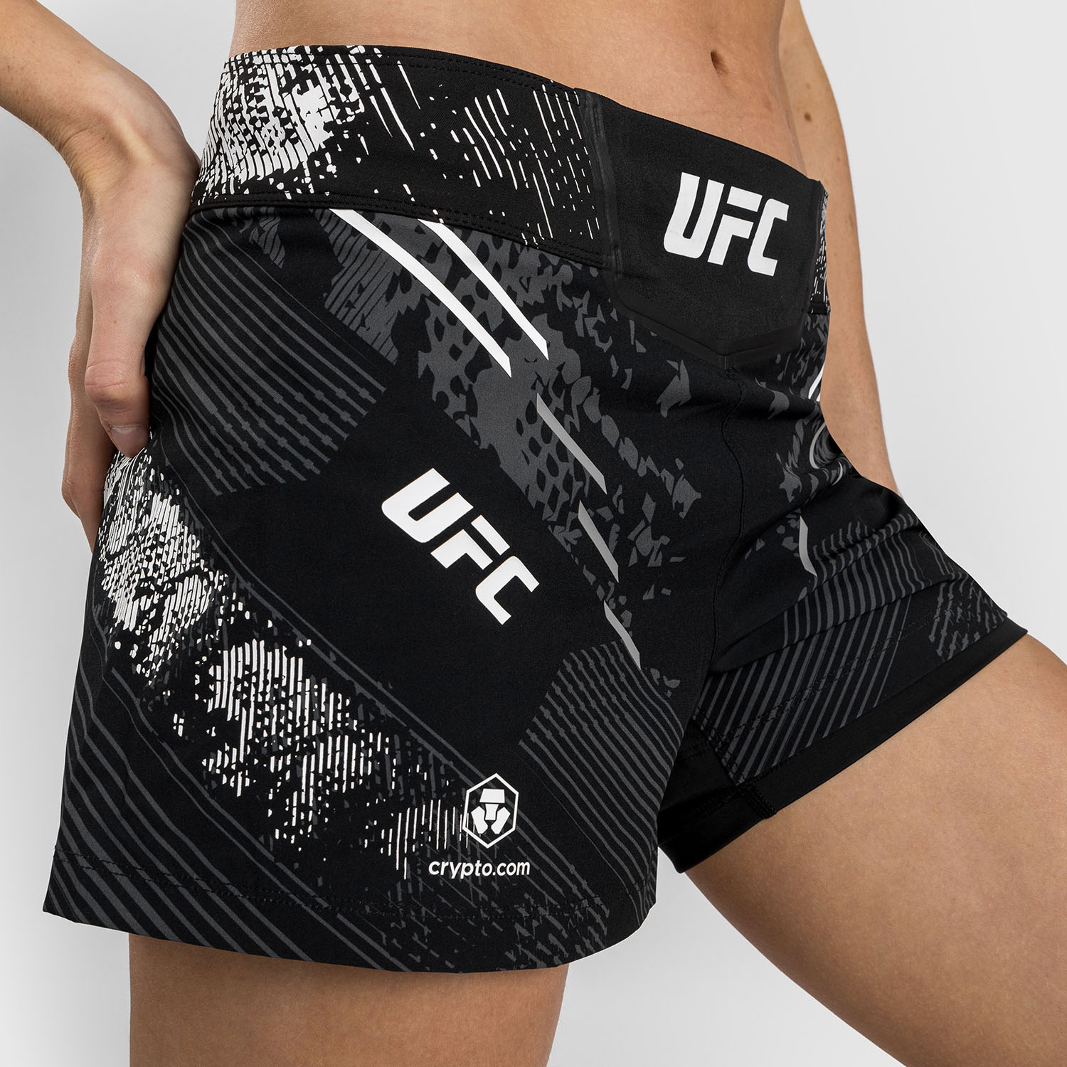 VENUM MMA Fight Shorts, Damen, UFC Fight Night, Adrenaline, schwarz, XS