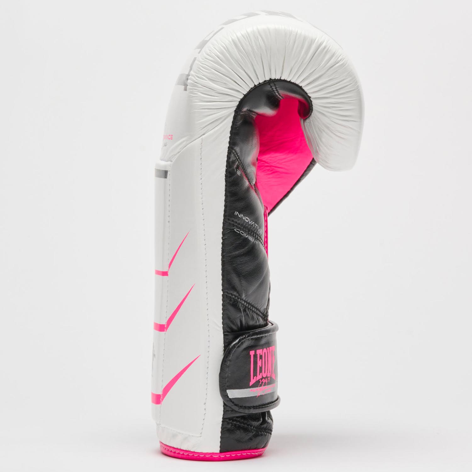 LEONE Boxing Gloves, Revo Fluo, GN110F, white, 12 Oz
