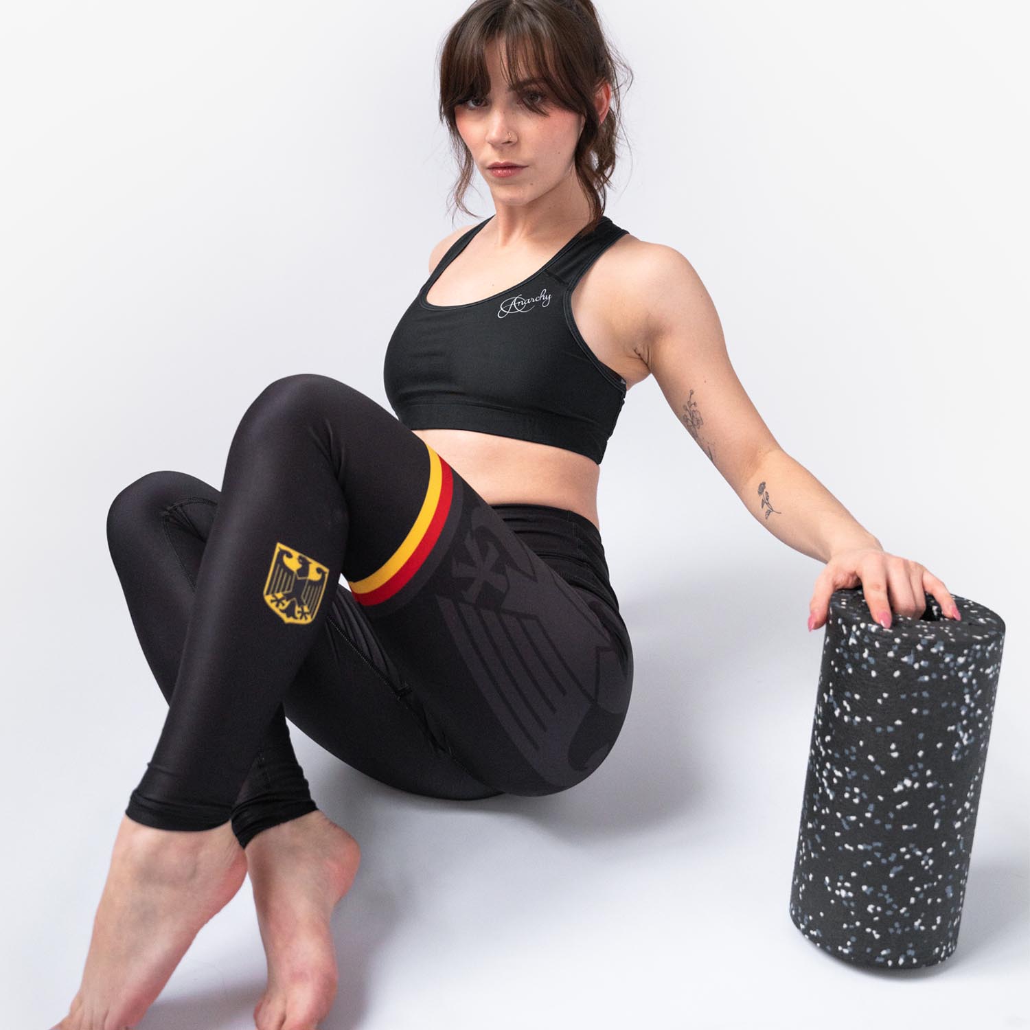 Anarchy Apparel Compression Leggings, Black Eagle, S