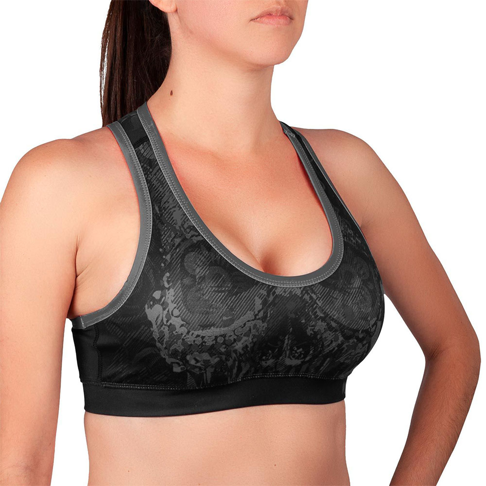 VENUM Sports Bra, Santa Muerte, schwarz-grau, XS