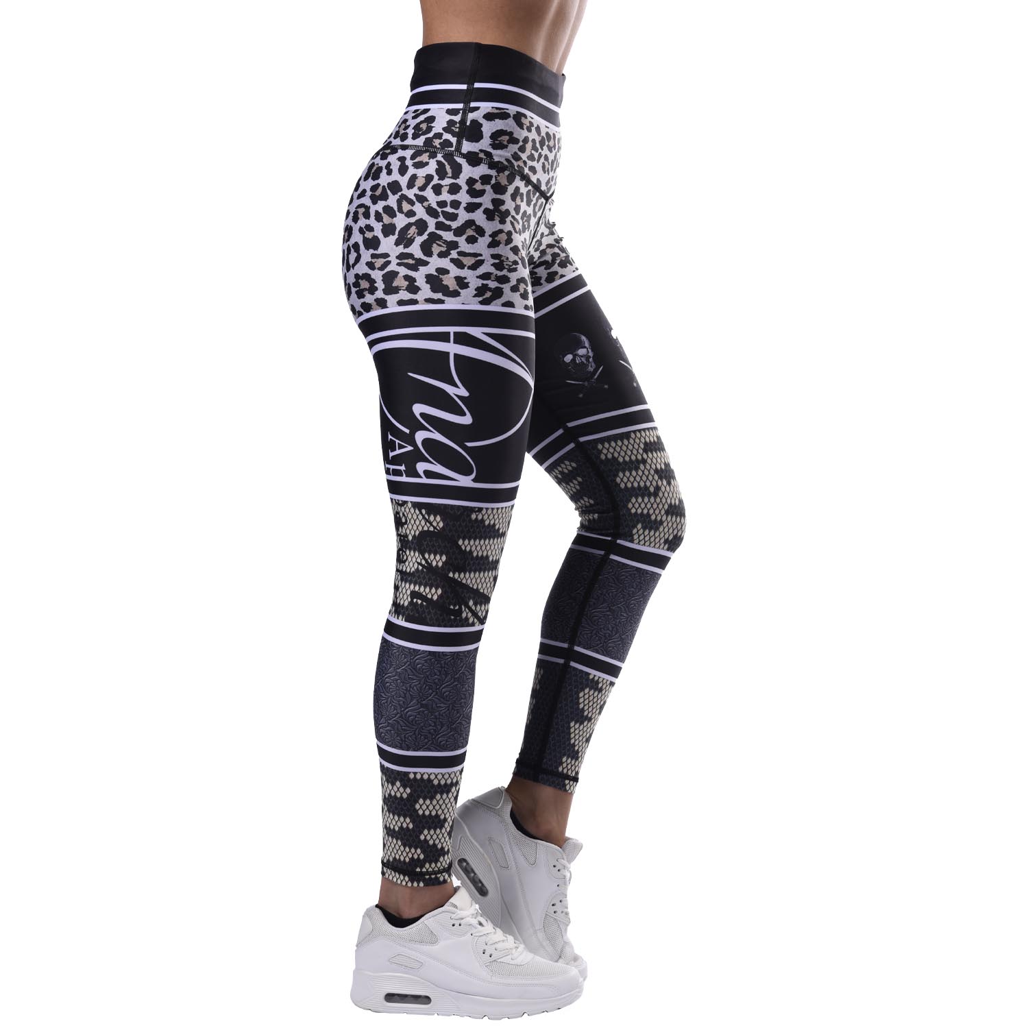 Anarchy Apparel Leggings, Stratum, schwarz-beige, S