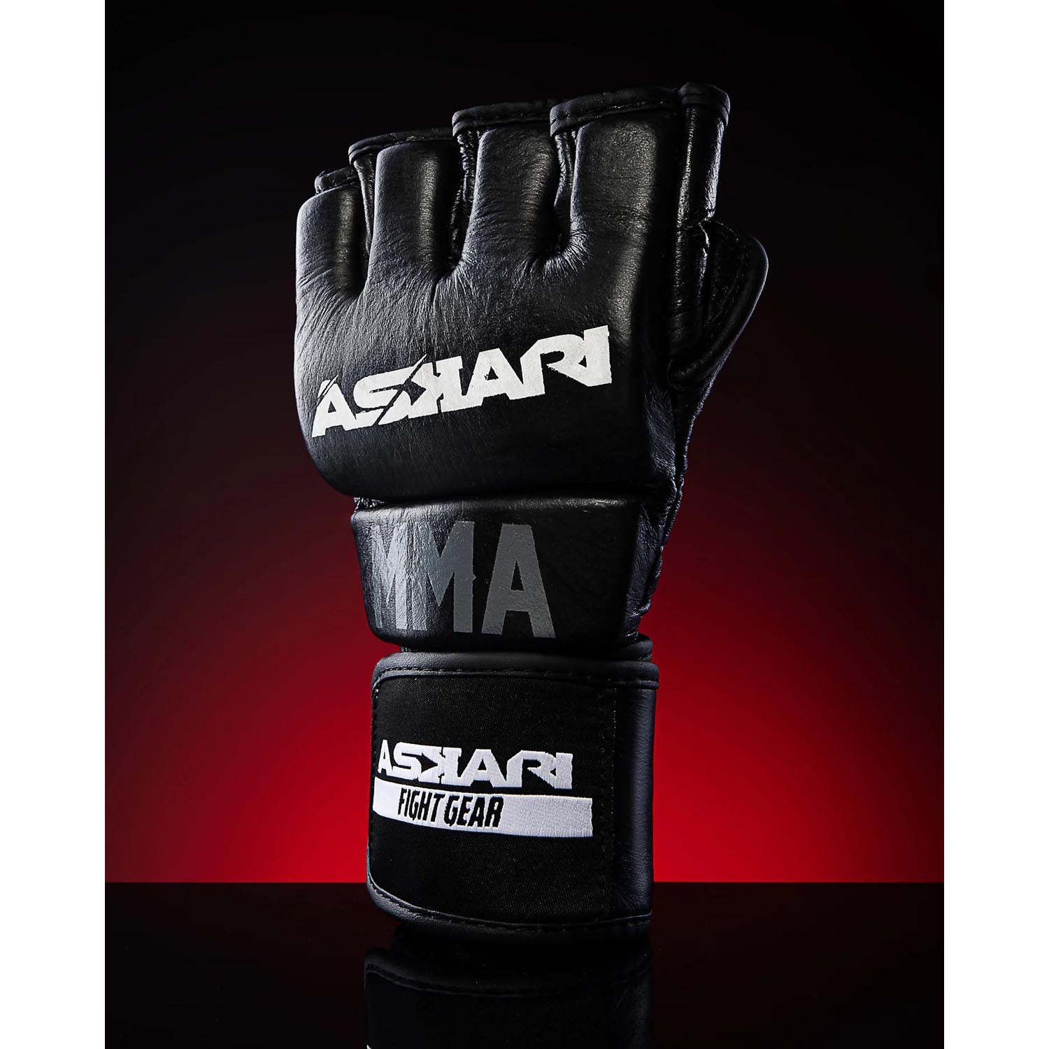 ASKARI MMA Gloves, Pro, black-white, M