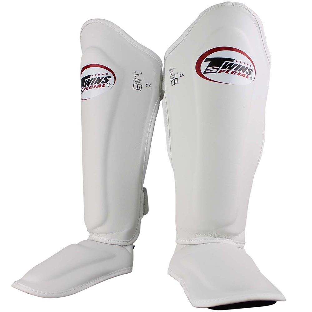 TWINS Shin Guards, SGMC-10, Skintex, white, M