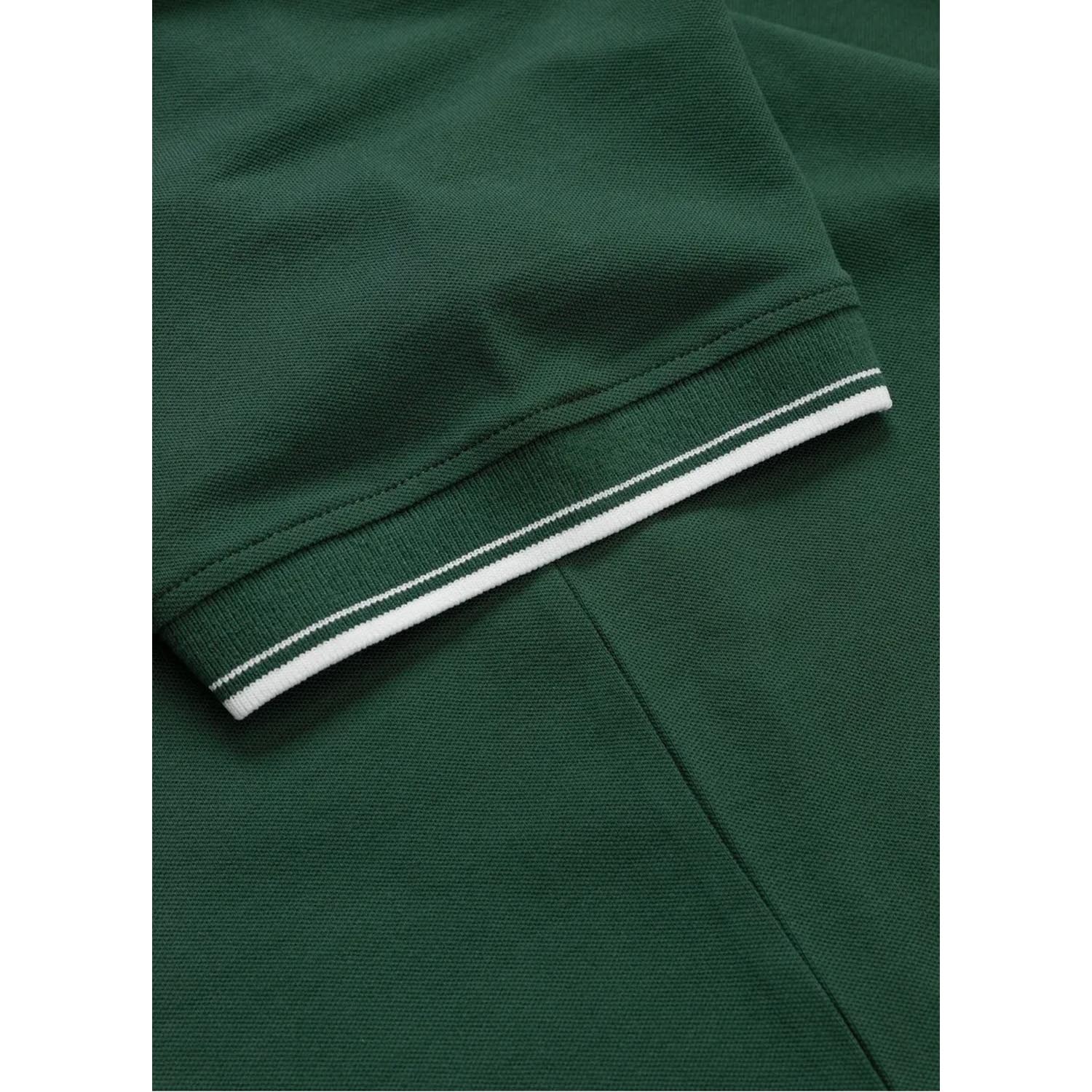 Pit Bull West Coast Polo T-Shirt, Pique Stripes, Regular, green, XXXL