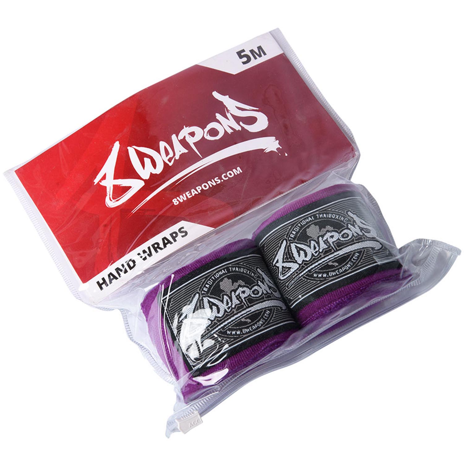 8 WEAPONS Hand Wraps, semi-elastic, 5 m, purple