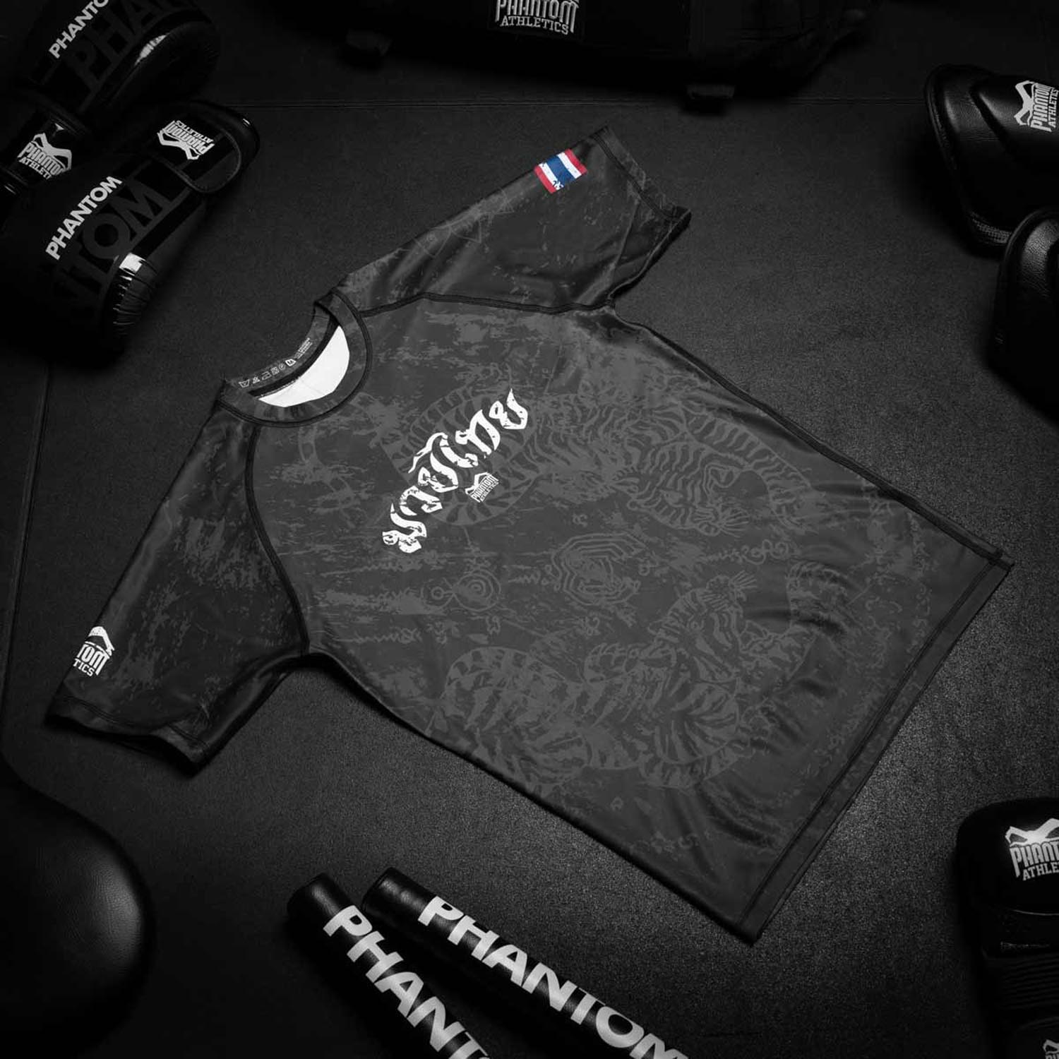 Phantom Athletics Rashguard, S/S, Muay Thai, black, XXL