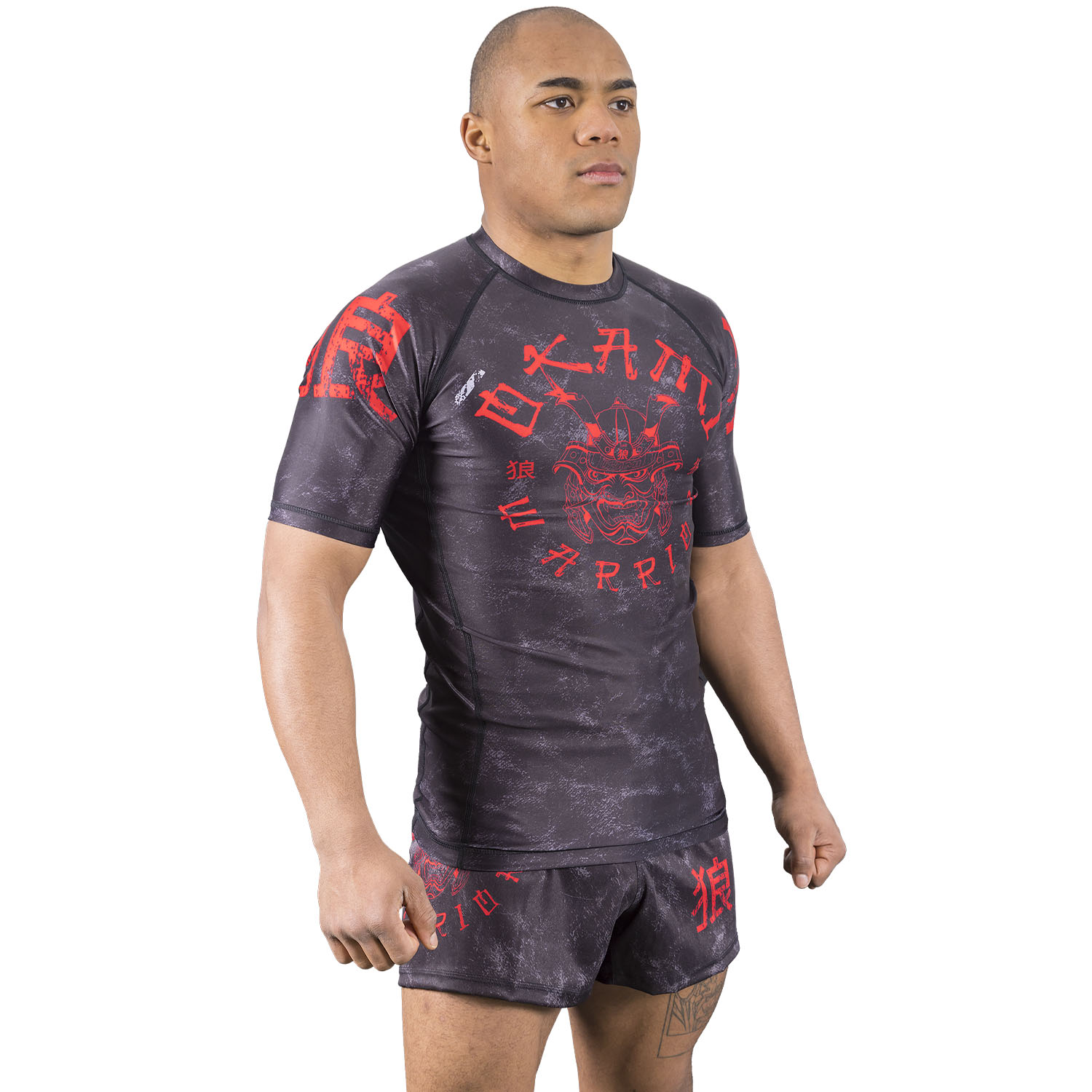 OKAMI Rashguard, S/S, Warrior, schwarz, XL