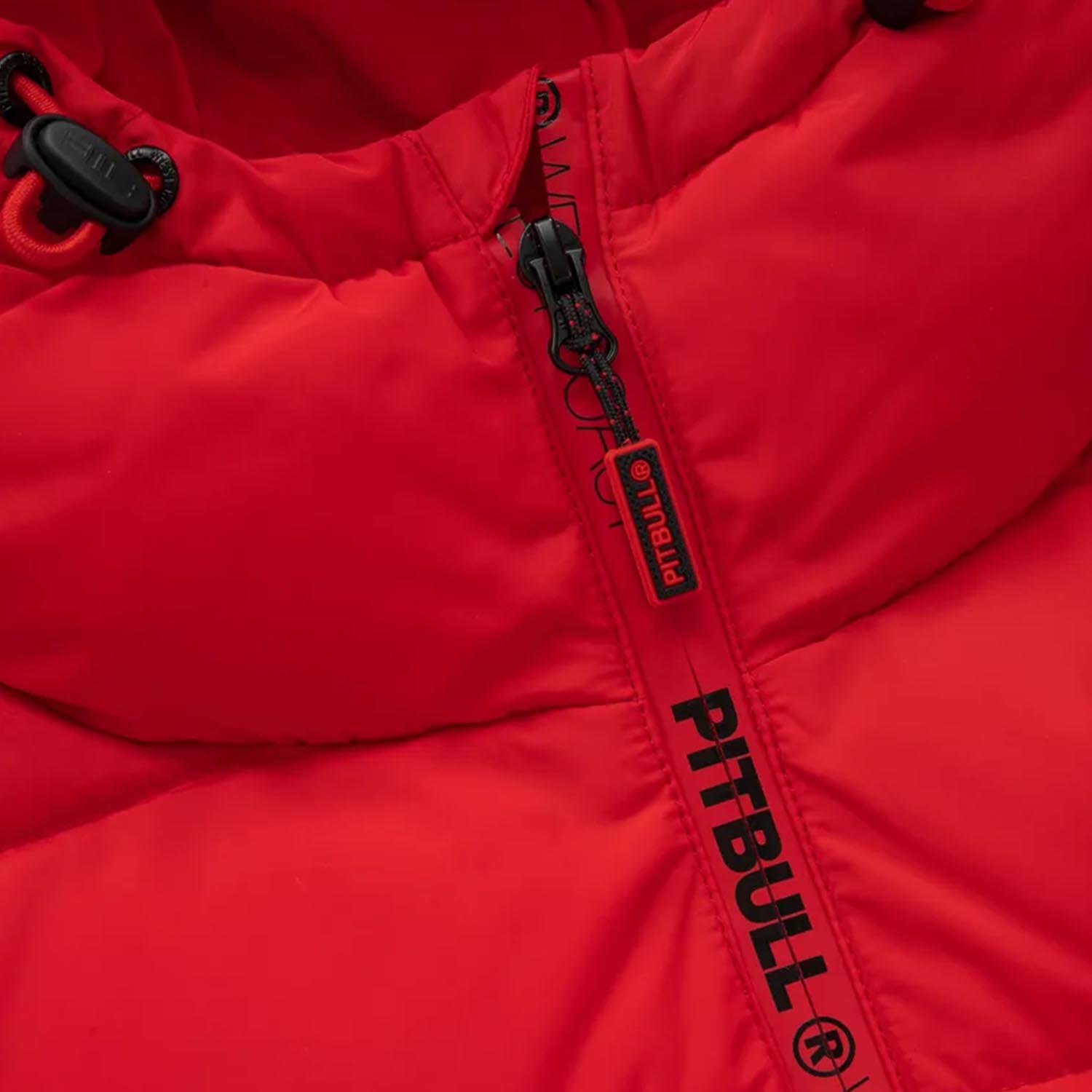Pit Bull West Coast Jacke, Padded Hooded Airway 4, rot, XXL