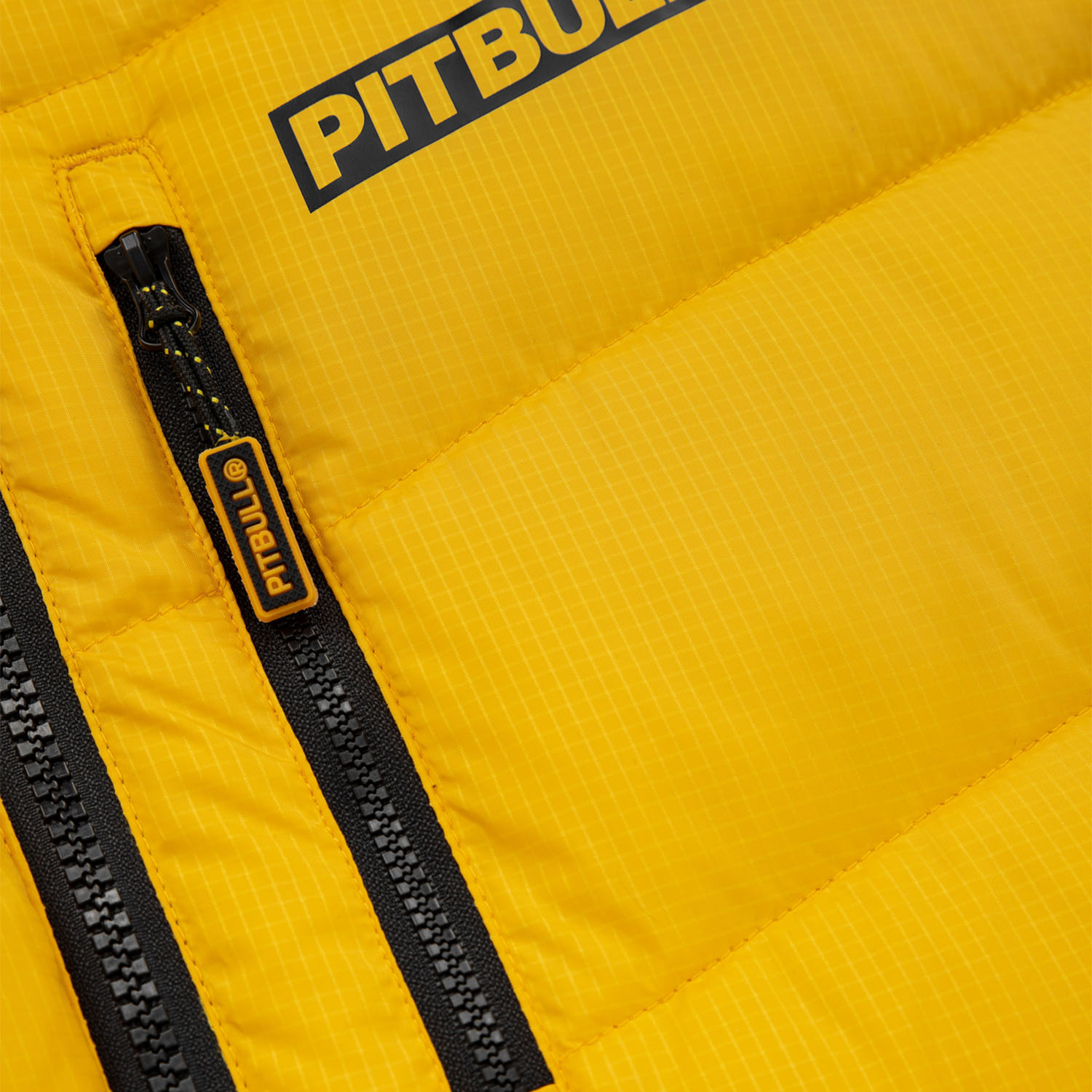 Pit Bull West Coast Jacke, Padded Hooded Evergolg, schwarz-gelb XXXL