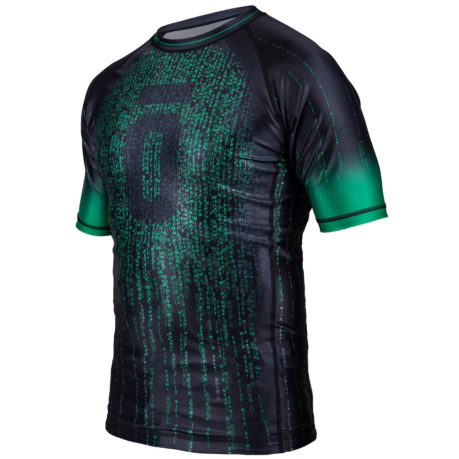 OKAMI Rashguard, S/S, Code, black-green, L