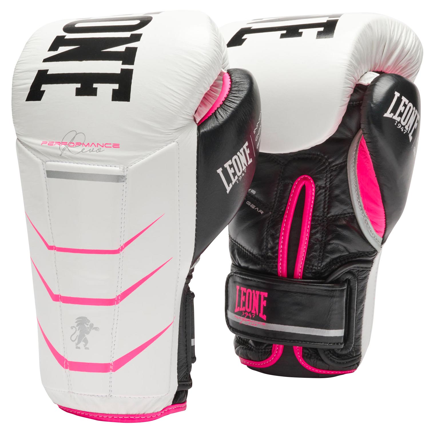LEONE Boxing Gloves, Revo Fluo, GN110F, white, 14 Oz