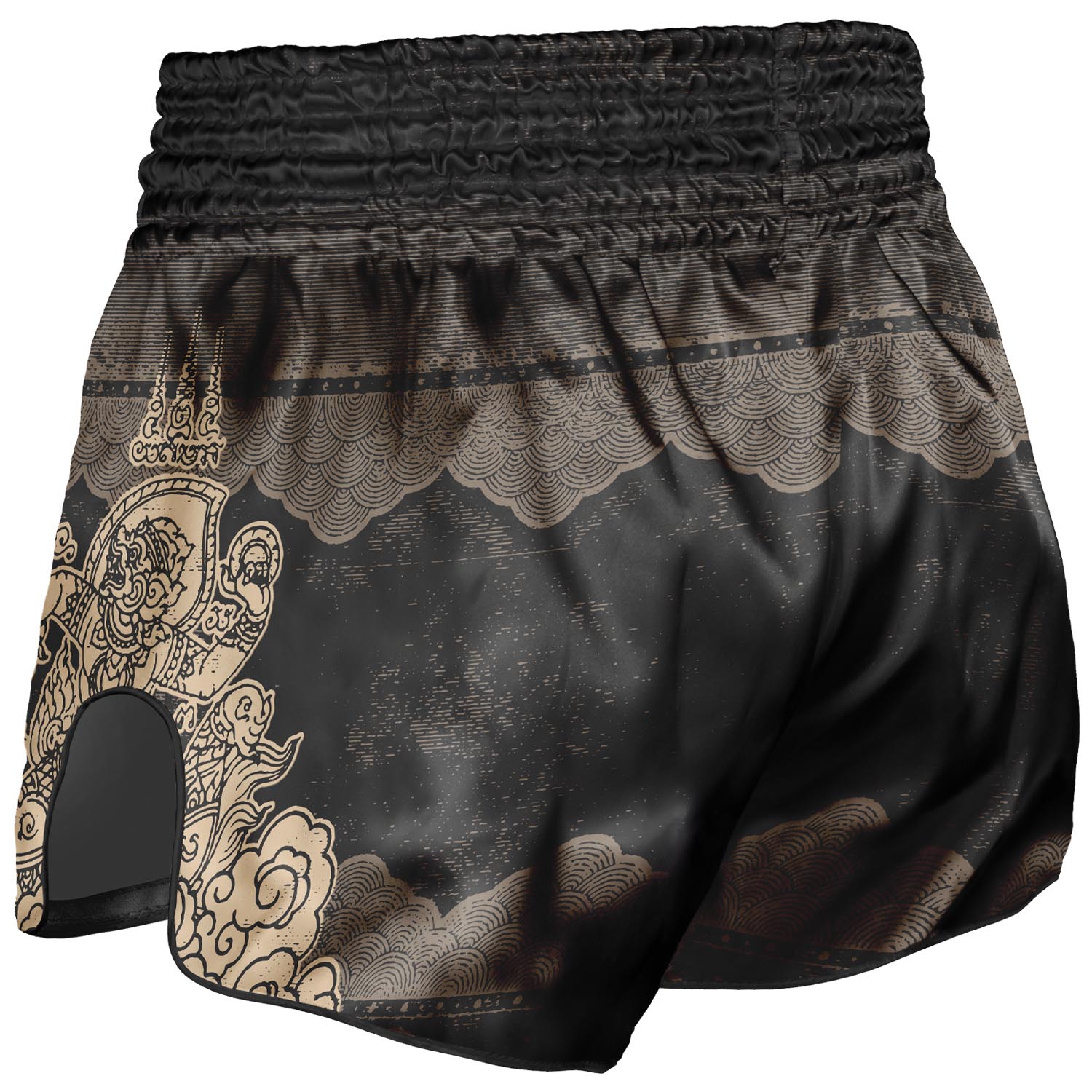 8 WEAPONS Muay Thai Shorts, Hanuman, black-gold, XXL