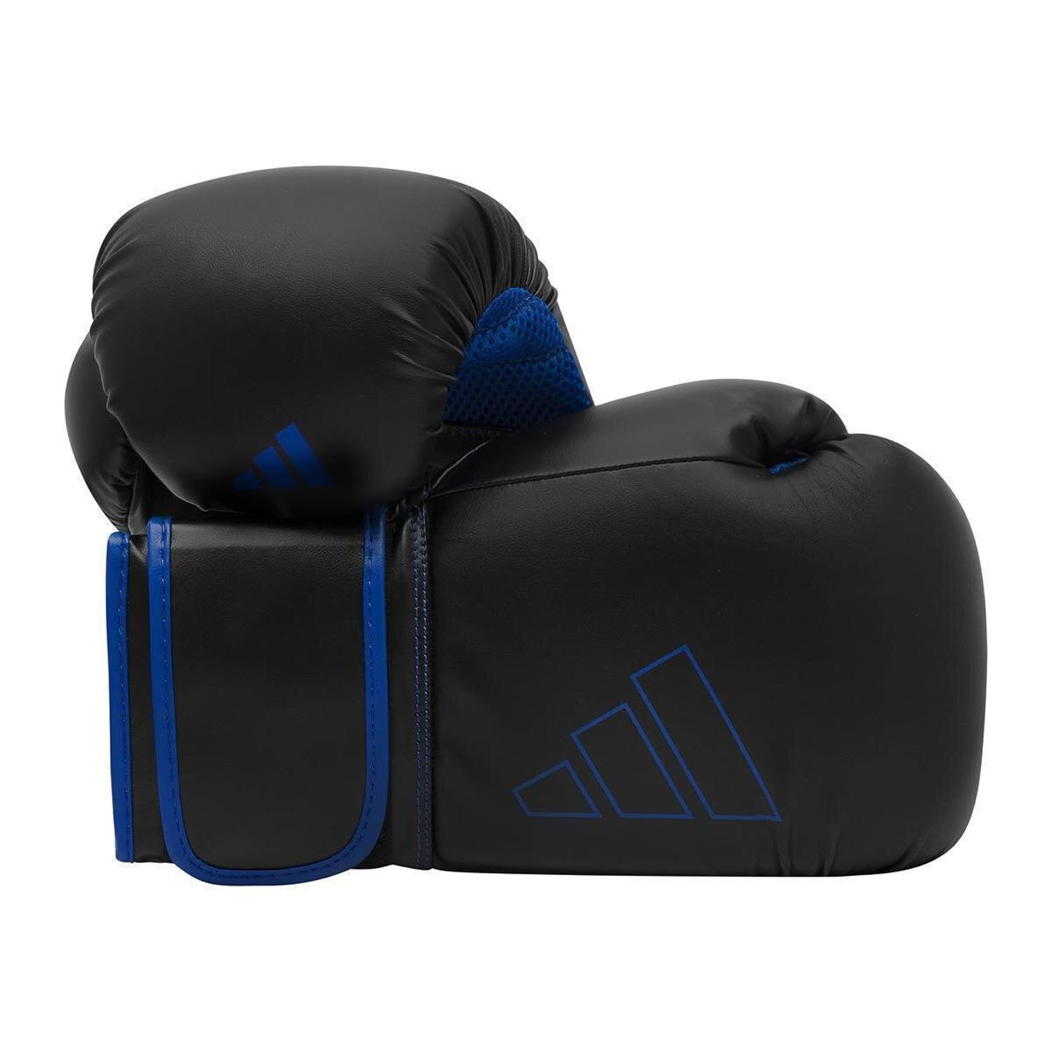 adidas Boxing Gloves, Hybrid, 80, black-blue, 16 Oz