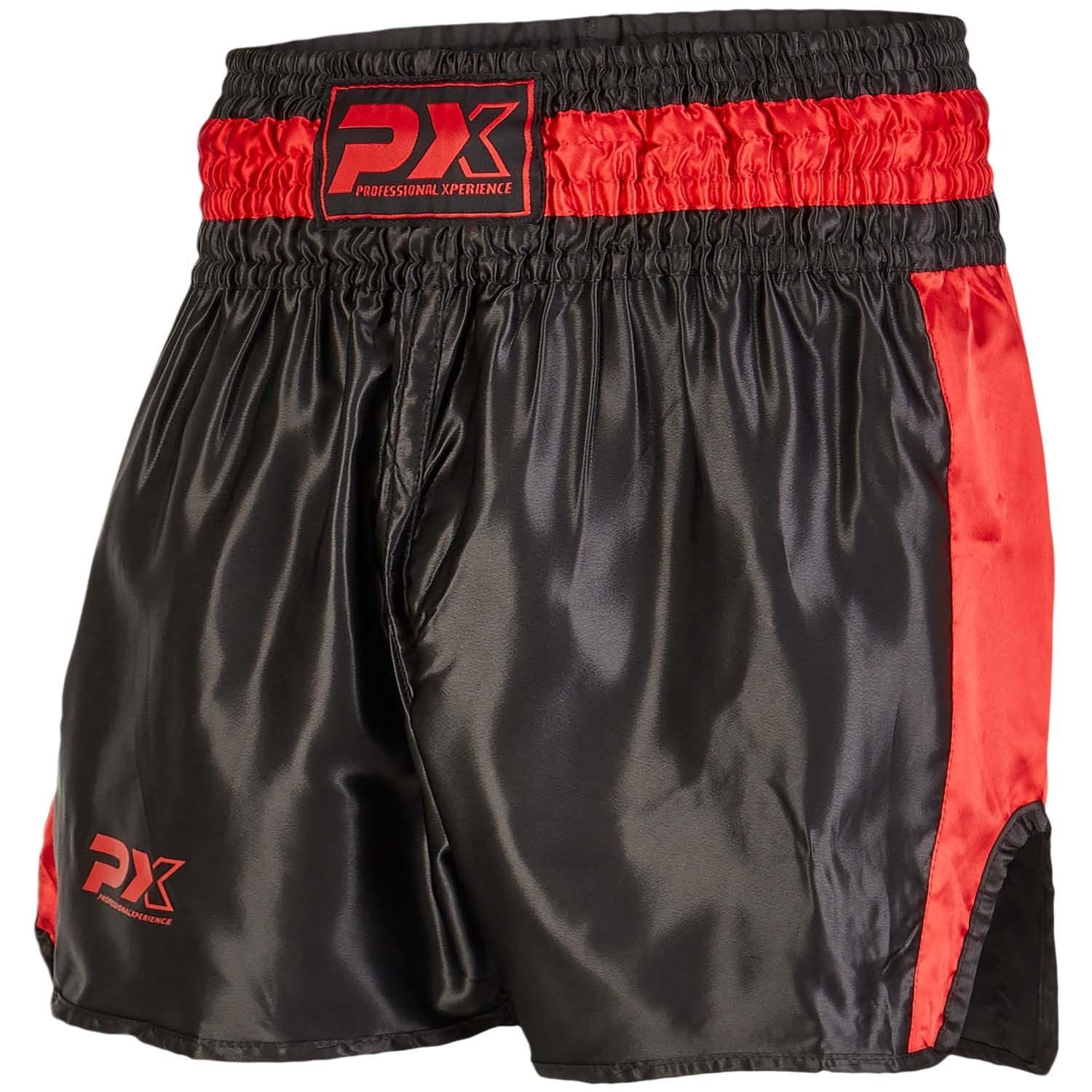 PX Muay Thai Shorts, Contender, black-red, XXL